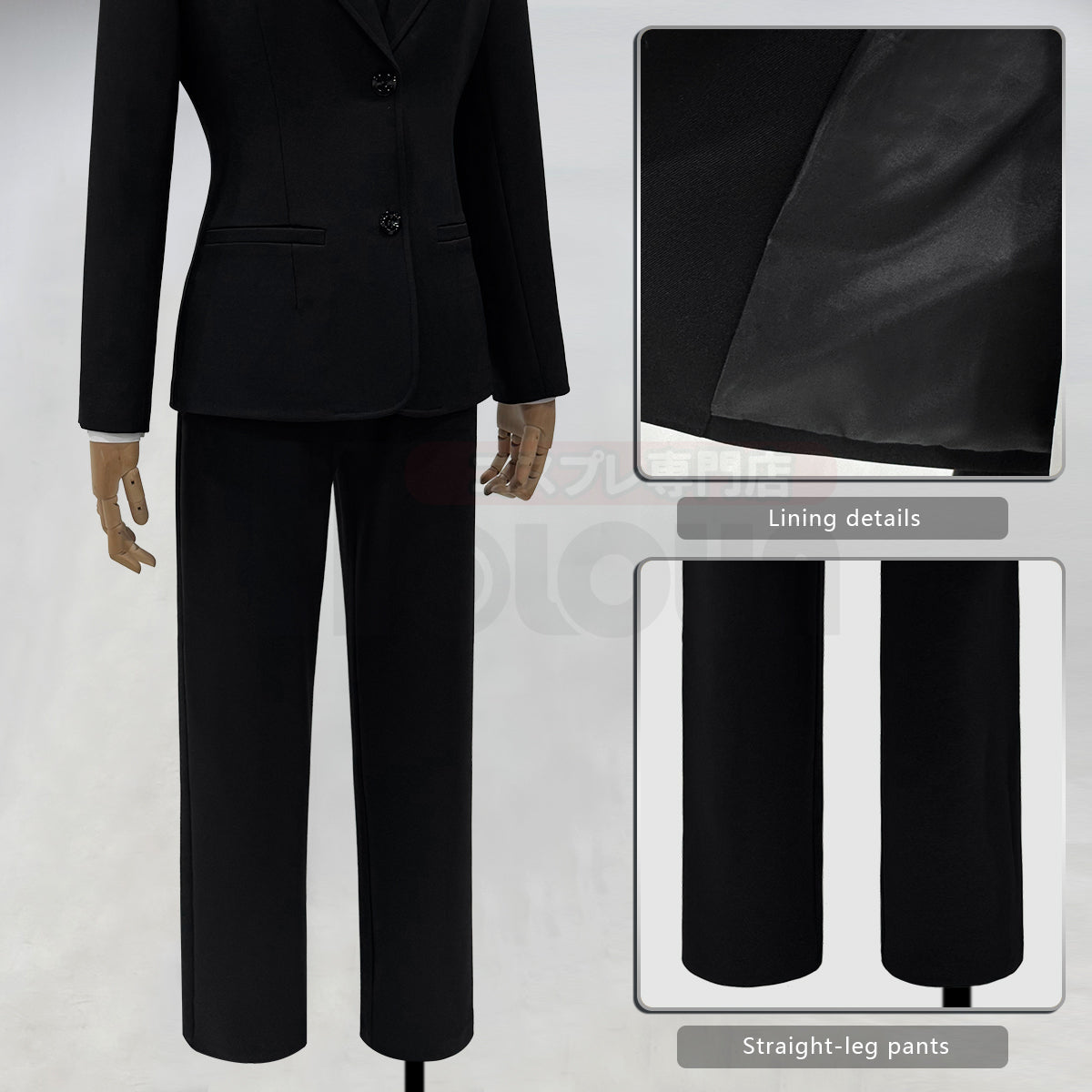 YOO Chainsaw Anime Denj Aki Cosplay Costume Wig Halloween Christmas Convention Black Suit Shirt Pant Tie Daily thumbnail 7