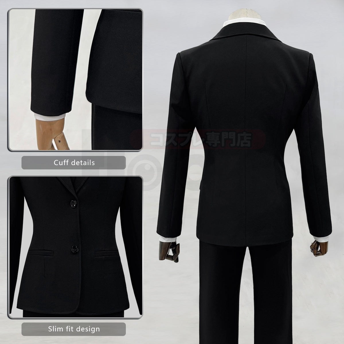 YOO Chainsaw Anime Denj Aki Cosplay Costume Wig Halloween Christmas Convention Black Suit Shirt Pant Tie Daily thumbnail 9