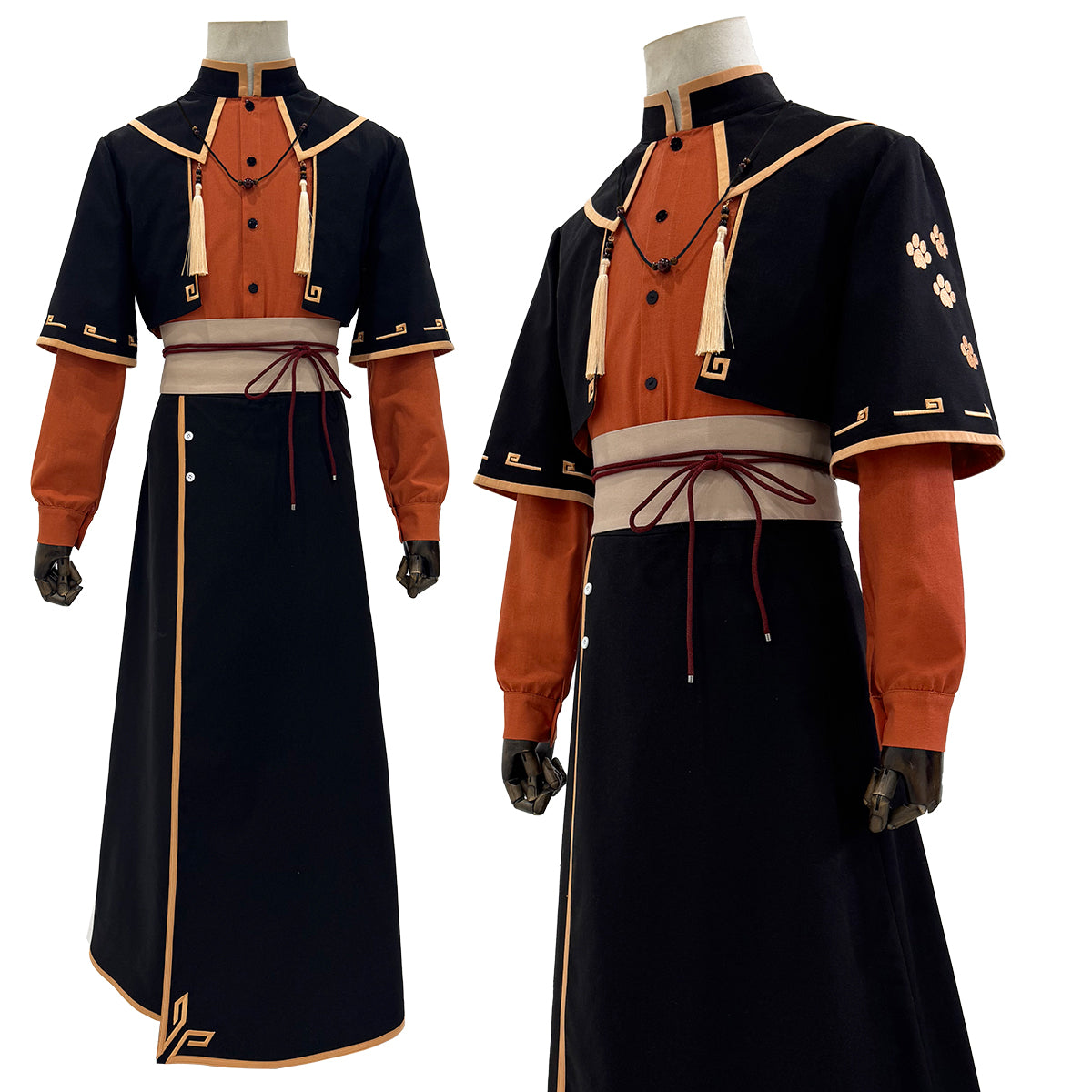 YOO Xiao Hei Anime Sakini Cosplay Costume Embroidery Top Skirt Coat Belt Animation Convention Halloween Christmas Gift thumbnail 2