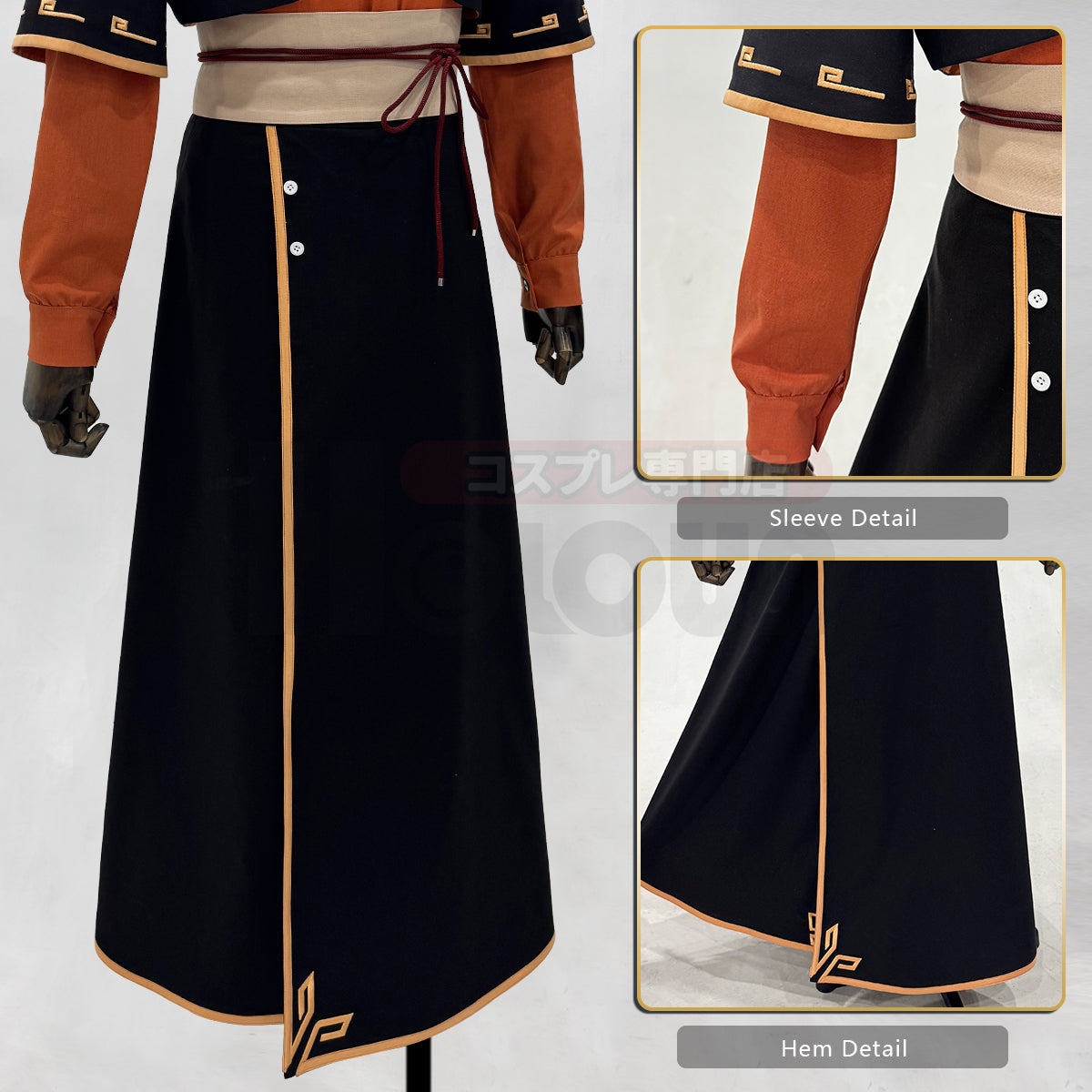 YOO Xiao Hei Anime Sakini Cosplay Costume Embroidery Top Skirt Coat Belt Animation Convention Halloween Christmas Gift thumbnail 5