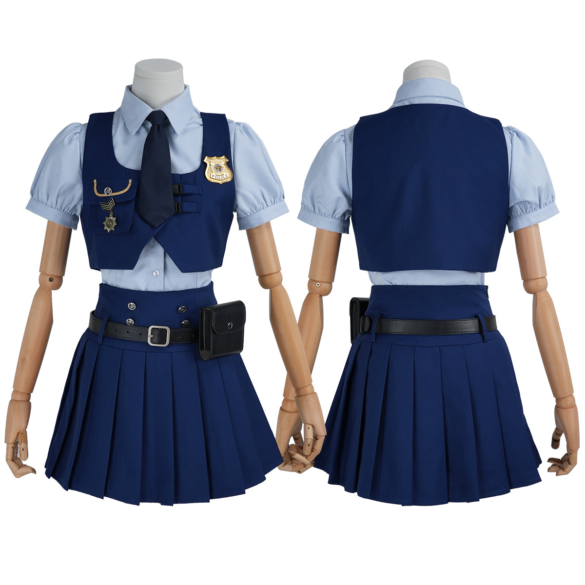 YOO Zoo Movie Judith Hopps Cosplay Costume Blue Vest Shirt Skirt Halloween Christmas Animation Convention Adult Daily Wear