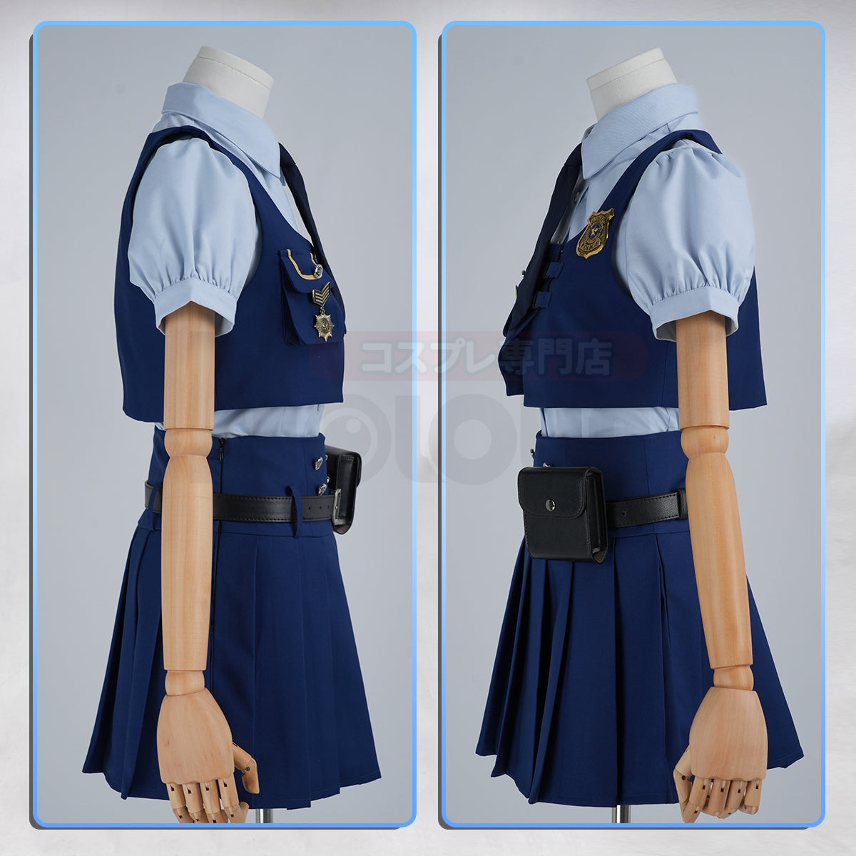 YOO Zoo Movie Judith Hopps Cosplay Costume Blue Vest Shirt Skirt Halloween Christmas Animation Convention Adult Daily Wear thumbnail 11