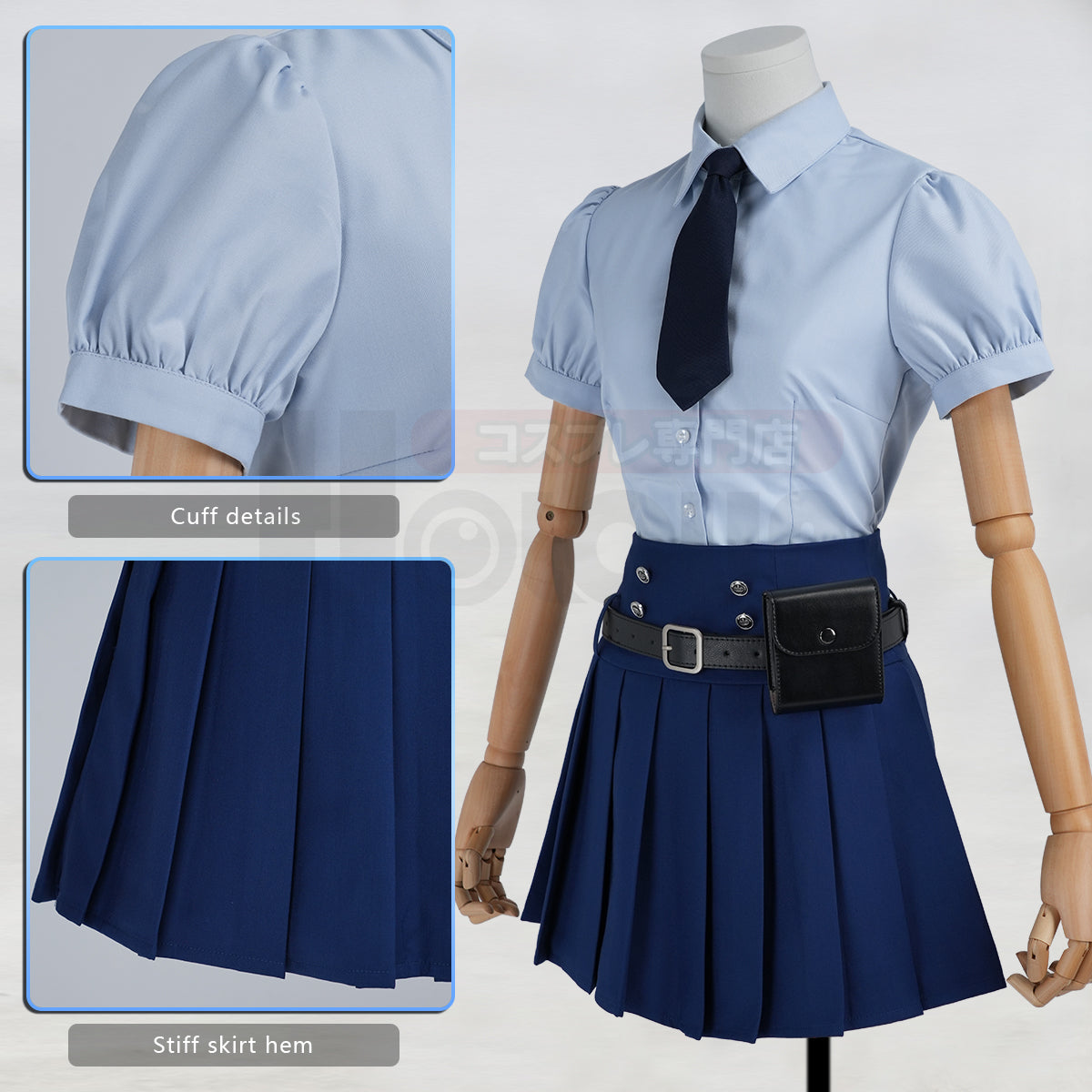 YOO Zoo Movie Judith Hopps Cosplay Costume Blue Vest Shirt Skirt Halloween Christmas Animation Convention Adult Daily Wear thumbnail 15