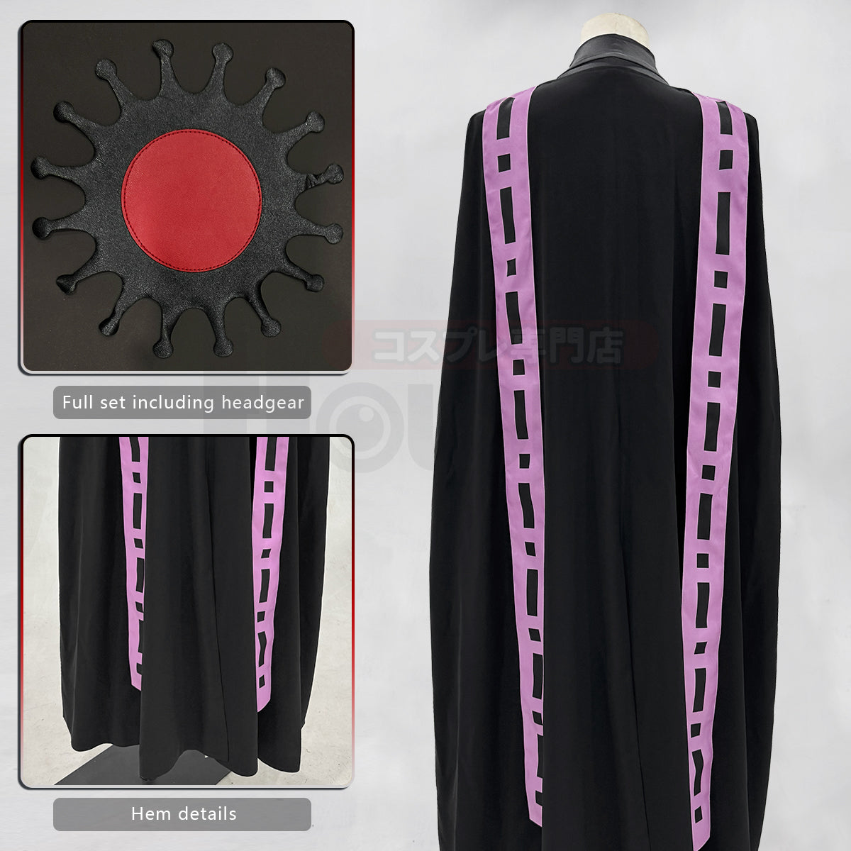 YOO Anime Douma Cosplay Costume Wig Hat Cloak Top Pants Belt Gloves Halloween Christmas Animation Convention Unisex thumbnail 11