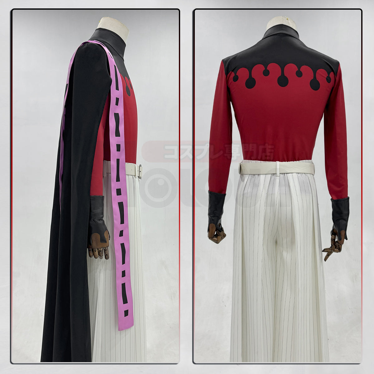 YOO Anime Douma Cosplay Costume Wig Hat Cloak Top Pants Belt Gloves Halloween Christmas Animation Convention Unisex thumbnail 12