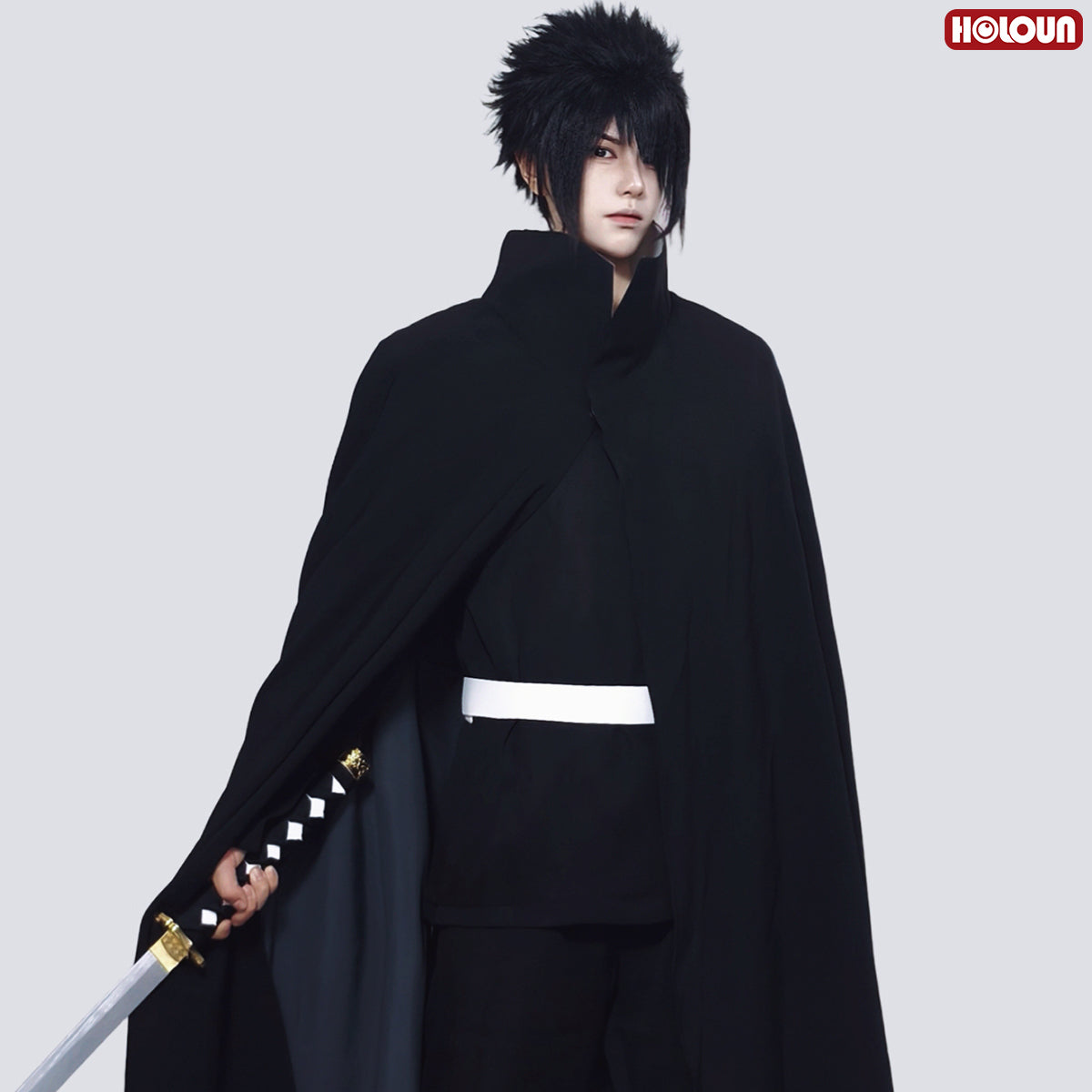 YOO Black Uchiha Sasuke Cosplay Costume Anime Top Cloak Pants Belt Halloween Christmas Animation Convention thumbnail 4