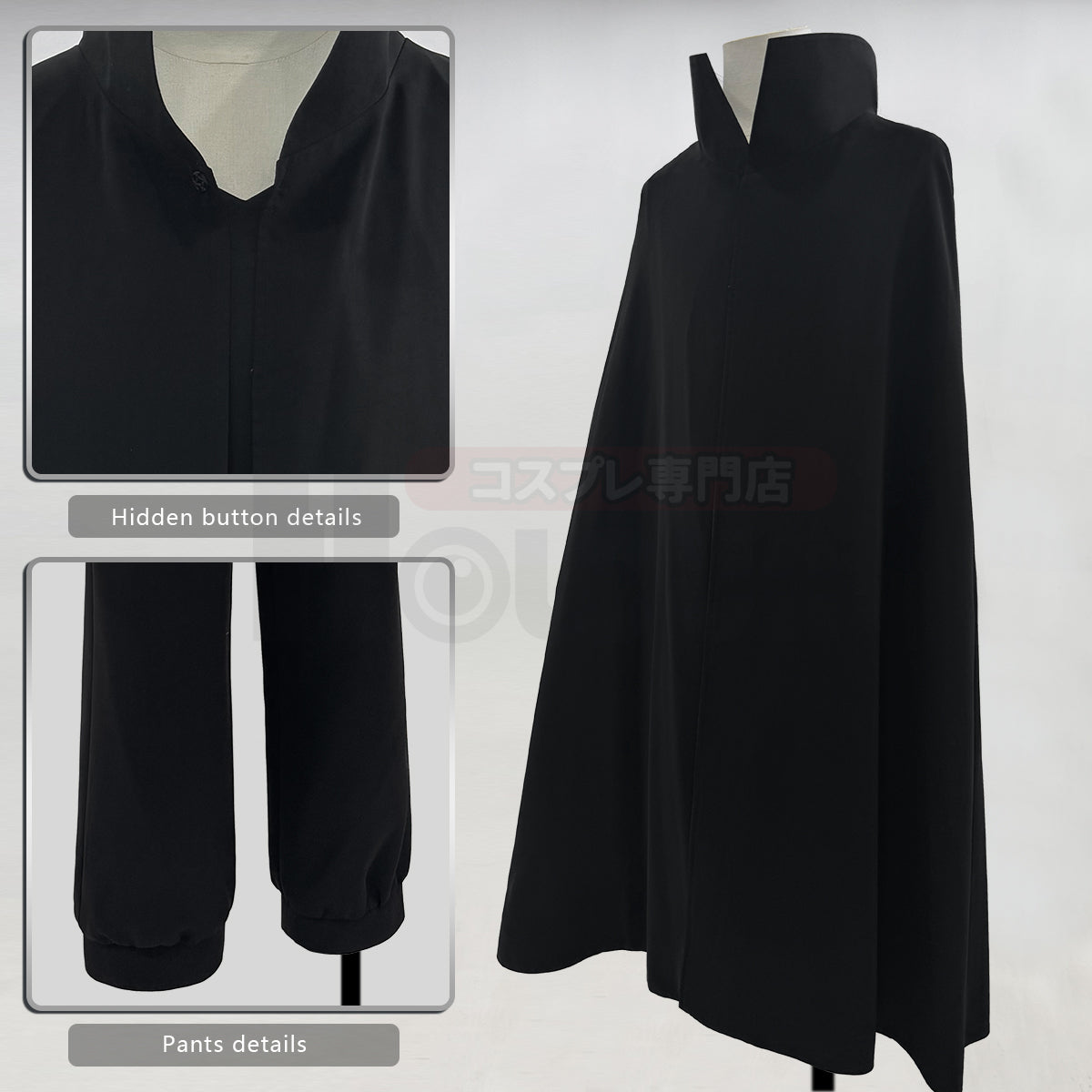 YOO Black Uchiha Sasuke Cosplay Costume Anime Top Cloak Pants Belt Halloween Christmas Animation Convention thumbnail 7