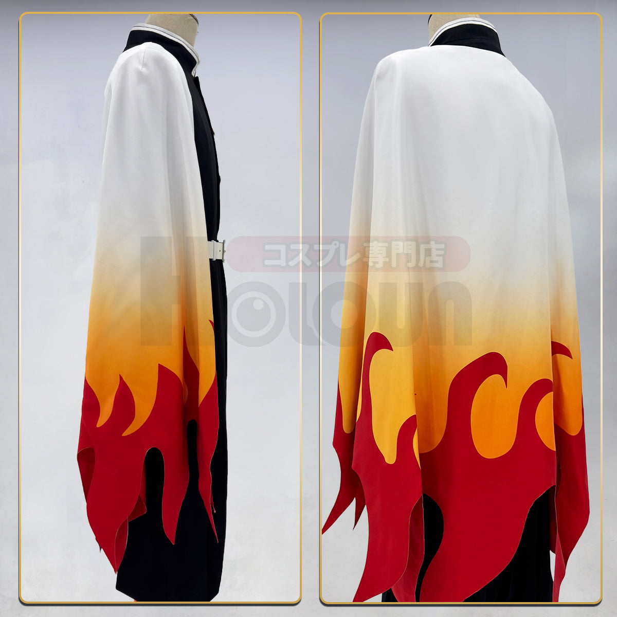 YOO Anime Rengoku Kyoujurou Cosplay Costume Wig Haori Embroidery Top Elastic Pants Belt Convention Halloween Christmas thumbnail 10