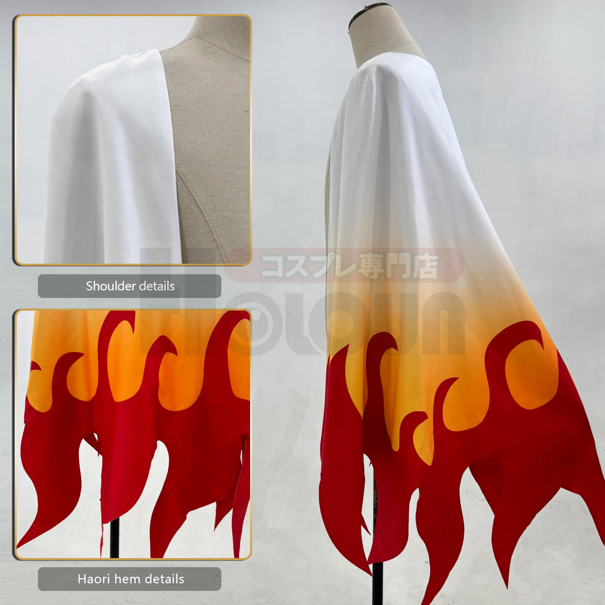 YOO Anime Rengoku Kyoujurou Cosplay Costume Wig Haori Embroidery Top Elastic Pants Belt Convention Halloween Christmas thumbnail 12