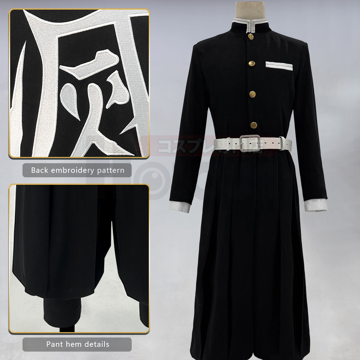 YOO Anime Rengoku Kyoujurou Cosplay Costume Wig Haori Embroidery Top Elastic Pants Belt Convention Halloween Christmas thumbnail 8