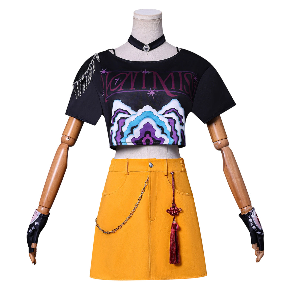 YOO Anime Miraa Cosplay Costume T-shirt Skirt Animation Convention  Halloween Christmas
