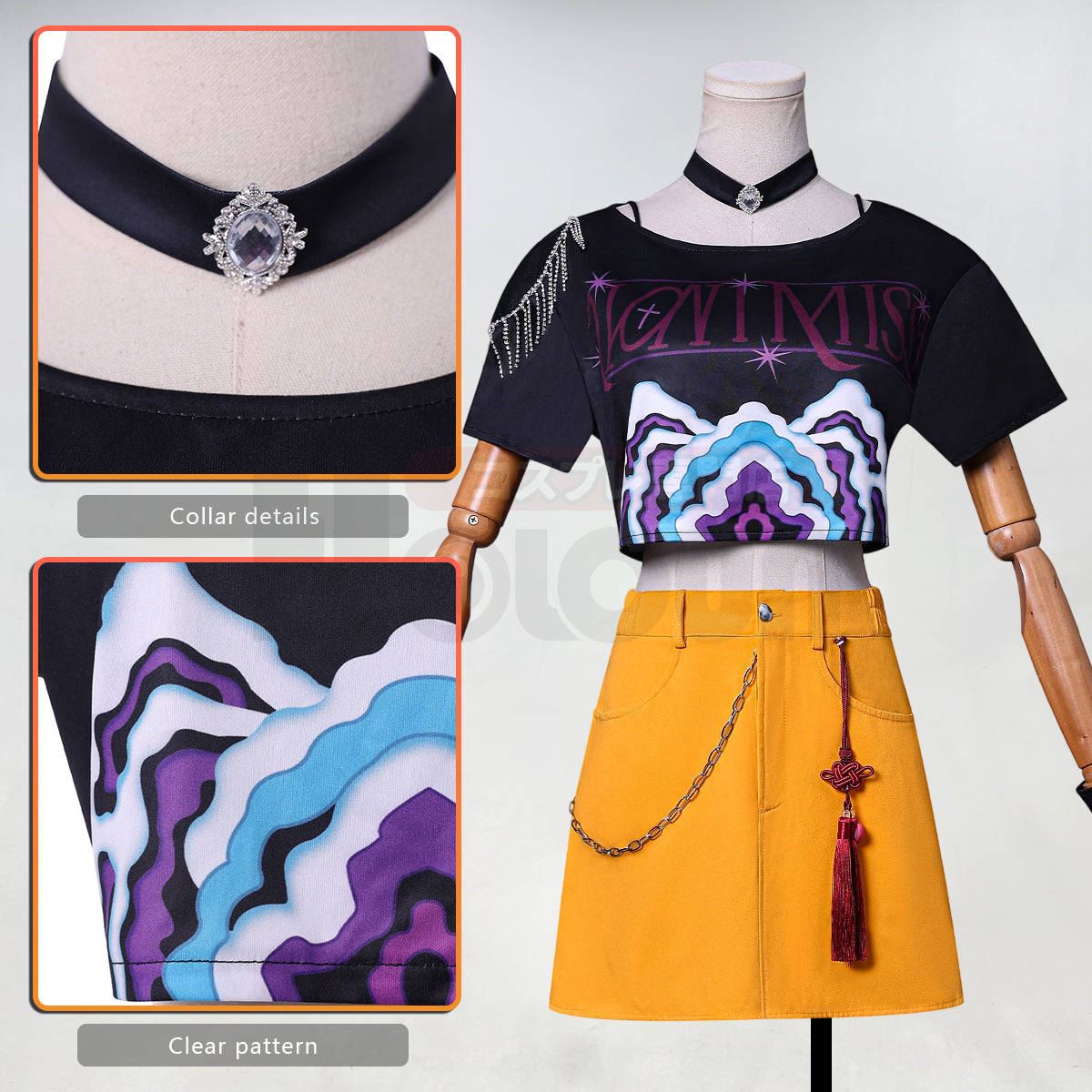 YOO Anime Miraa Cosplay Costume T-shirt Skirt Animation Convention  Halloween Christmas thumbnail 3