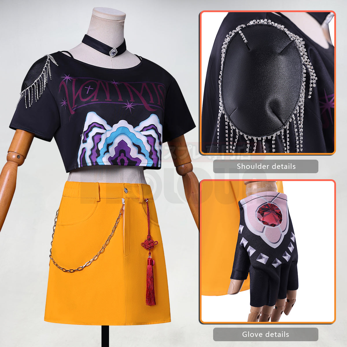 YOO Anime Miraa Cosplay Costume T-shirt Skirt Animation Convention  Halloween Christmas thumbnail 4