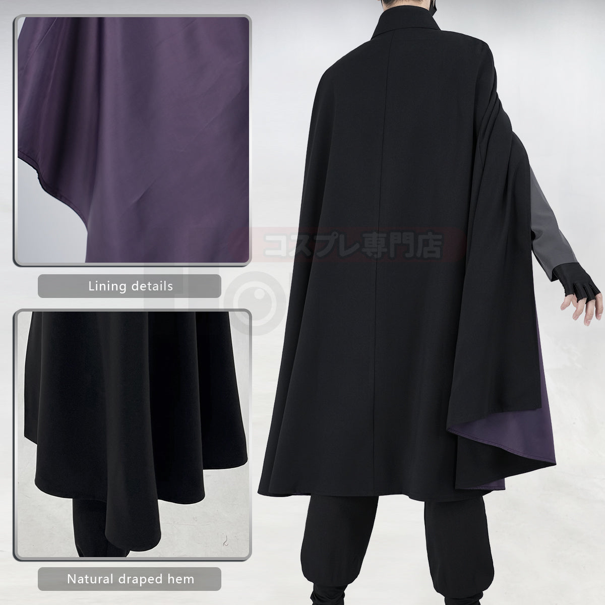 YOO Anime Uchiha Sasuke Cosplay Costume Adult Version Cloak Vest Top Pants Cos Convention Unisex thumbnail 10