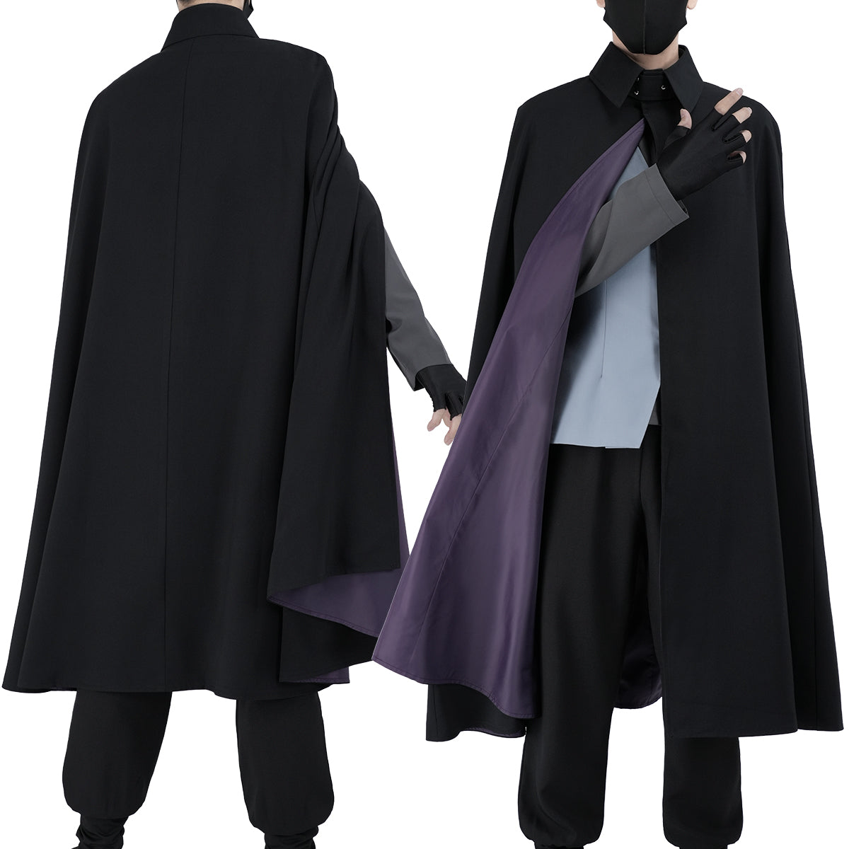 YOO Anime Uchiha Sasuke Cosplay Costume Adult Version Cloak Vest Top Pants Cos Convention Unisex thumbnail 2