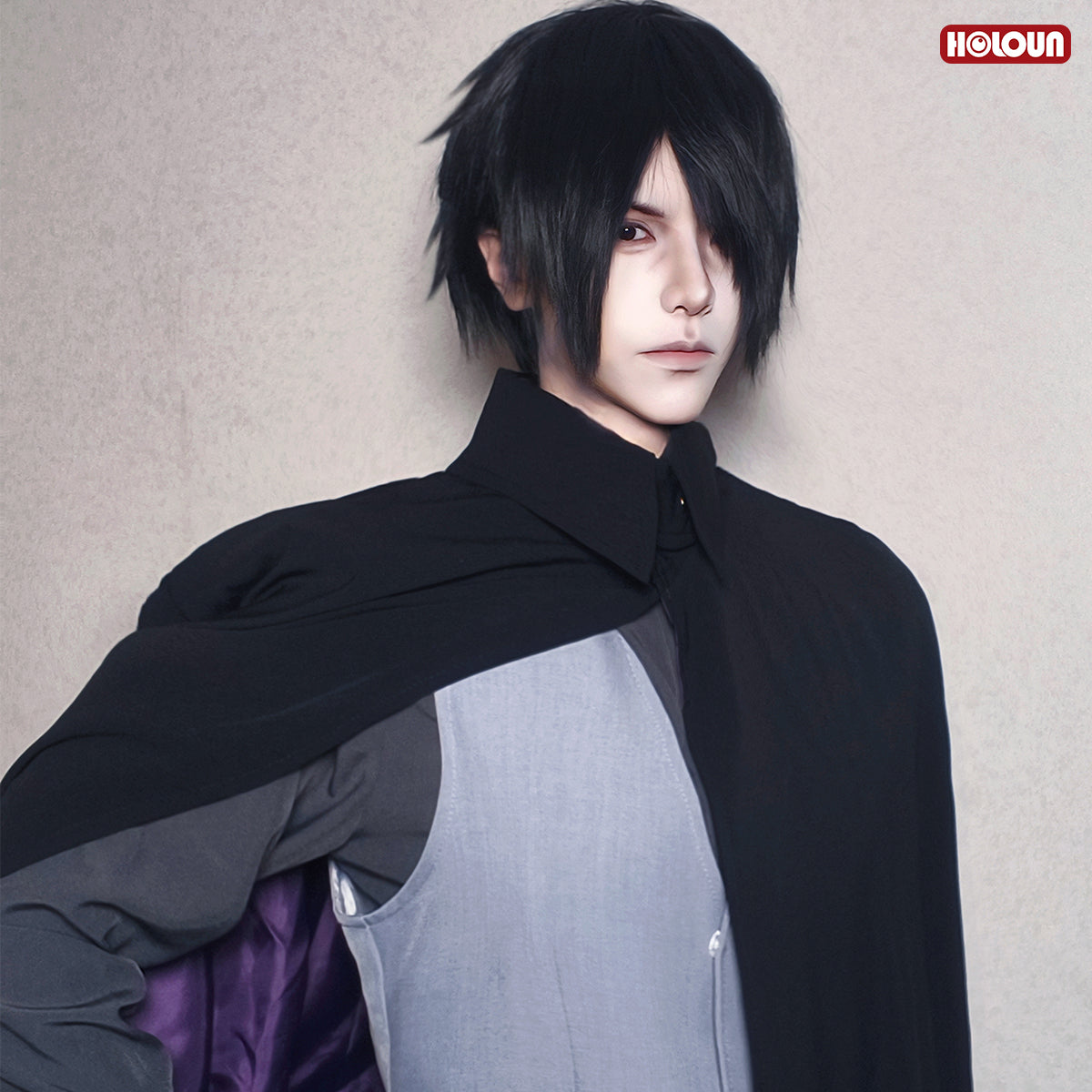 YOO Anime Uchiha Sasuke Cosplay Costume Adult Version Cloak Vest Top Pants Cos Convention Unisex thumbnail 4