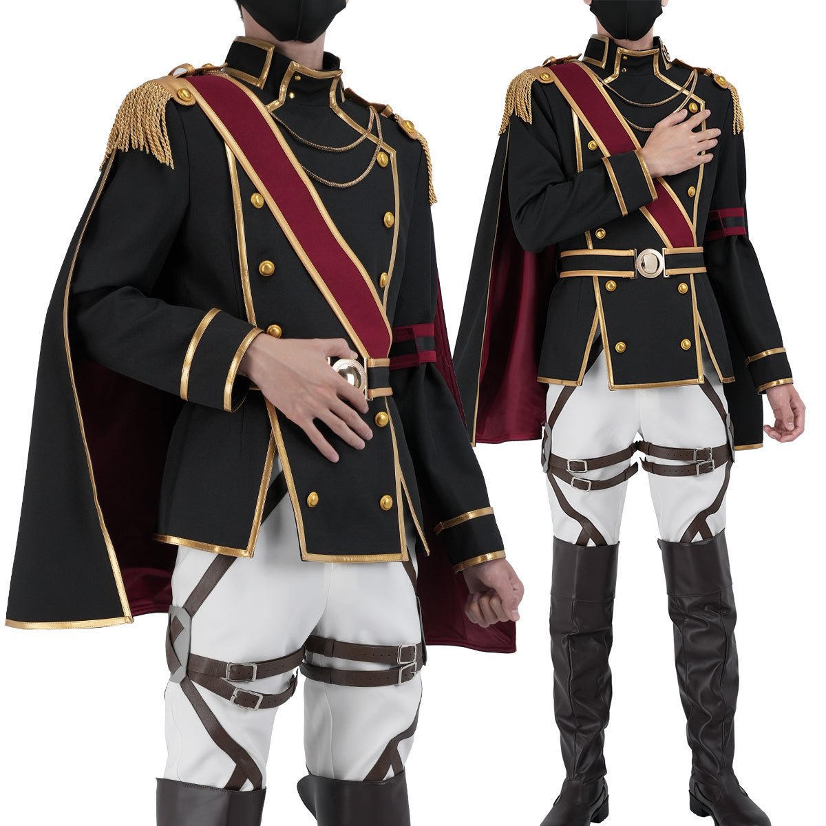 YOO Titan Anime Levi Ackerman Cosplay Costume Cloak Coat Pants Uniform Animation Convention 2025 Unisex Halloween Christmas thumbnail 2