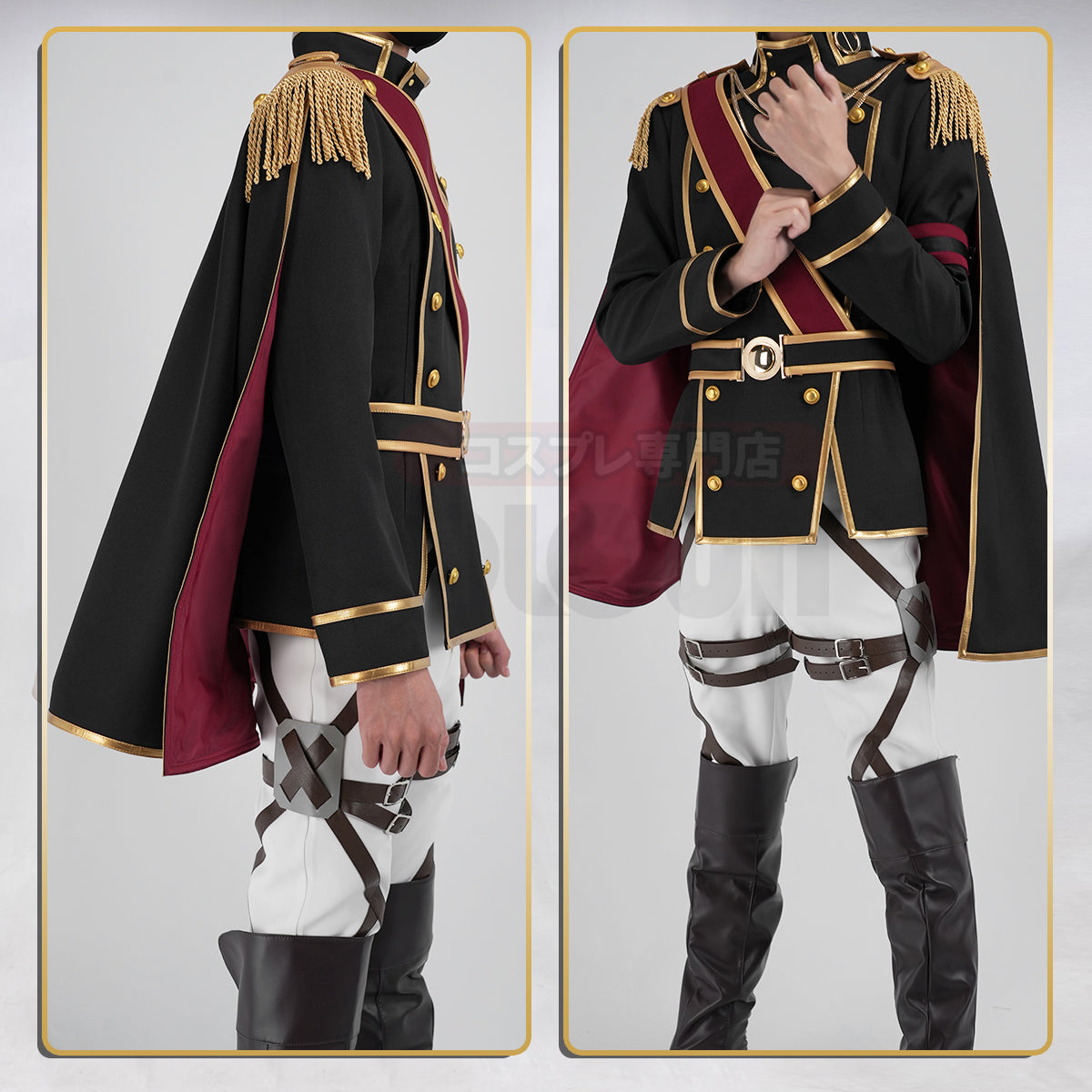 YOO Titan Anime Levi Ackerman Cosplay Costume Cloak Coat Pants Uniform Animation Convention 2025 Unisex Halloween Christmas thumbnail 9