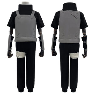 YOO Anime Uchiha Itachi Anbu Cosplay Costume Faux Leather Vest Short Sleeve T-shirt Pants Bandage Cos Convention Gift
