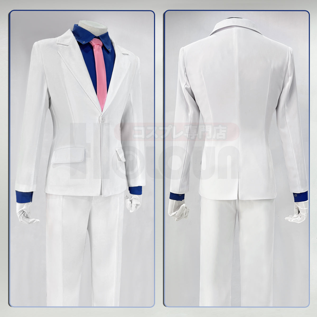 YOO Anime Kuroba Kaito cosplay Costume White Cloak Suit Pants Dark Blue Shirt Red Tie Halloween Christmas thumbnail 11
