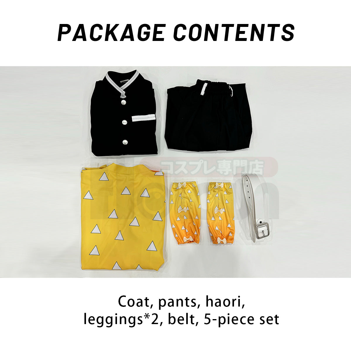 YOO Anime Agatsuma Zenitsu Cosplay Costume Wig Haori Embroidery Top Elastic Pants Belt Rose Net Cos Halloween Christmas Gift thumbnail 11