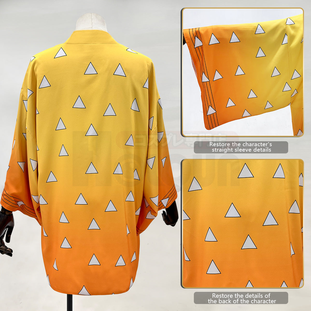 YOO Anime Agatsuma Zenitsu Cosplay Costume Wig Haori Embroidery Top Elastic Pants Belt Rose Net Cos Halloween Christmas Gift thumbnail 17