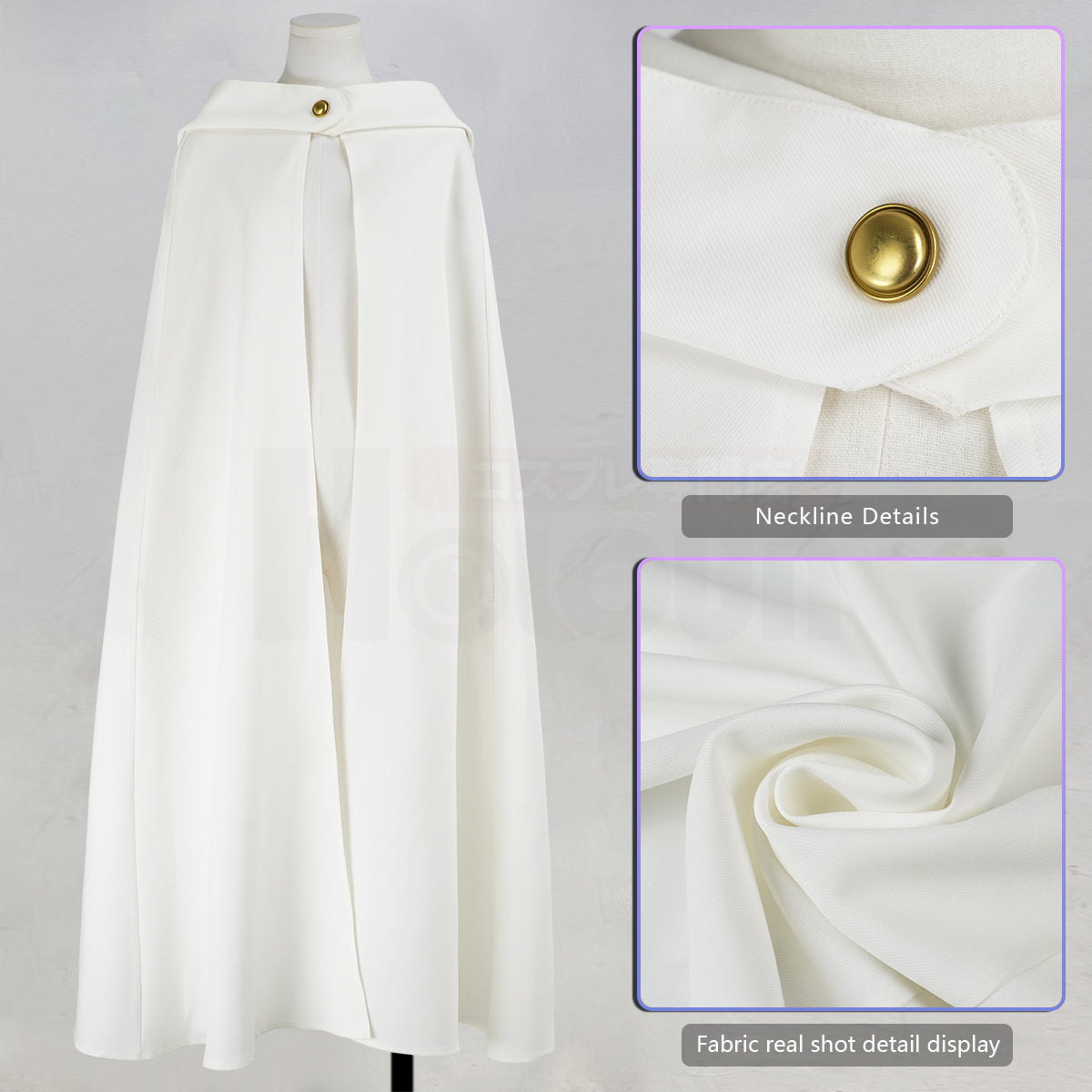 Pre-sale YOO Re:Life In A Different World From Zero Anime Emilia Cosplay Costume Wig Cloak Hooded Cape Convention Halloween Christmas thumbnail 4