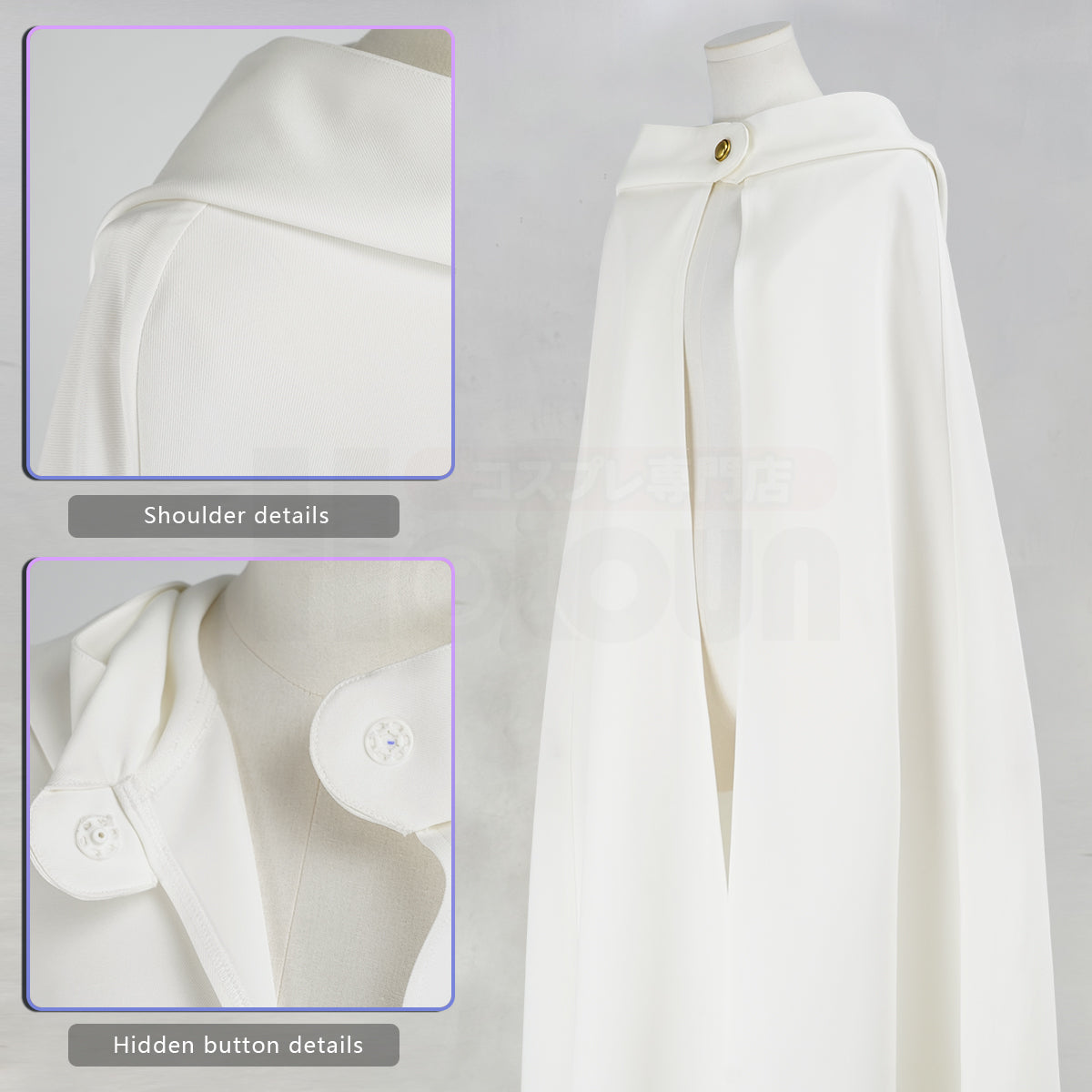 Pre-sale YOO Re:Life In A Different World From Zero Anime Emilia Cosplay Costume Wig Cloak Hooded Cape Convention Halloween Christmas thumbnail 5
