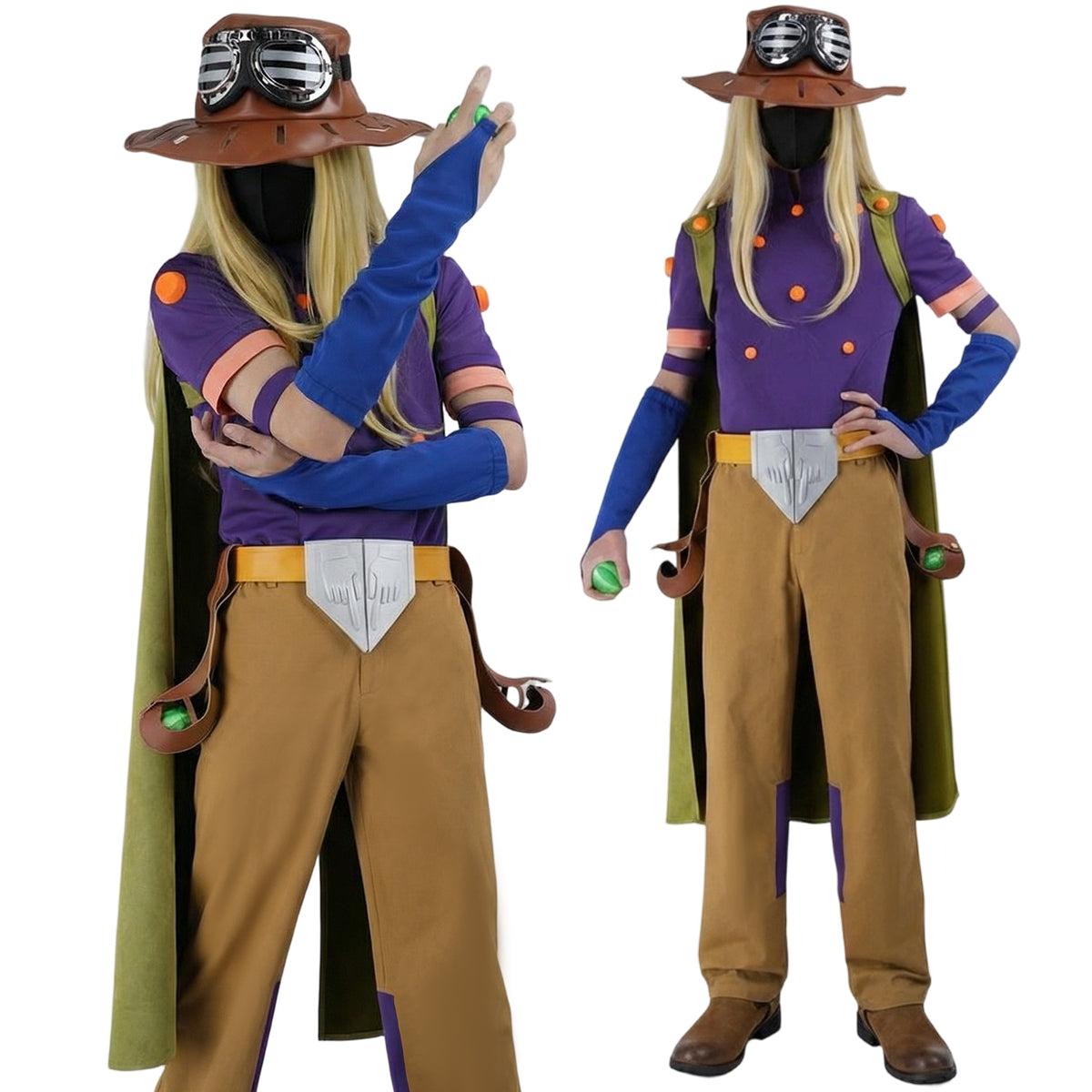 Pre-sale YOO JoJo Anime Gyro Zeppeli Cosplay Costume Cloak Top Pants Hat Convention Halloween Christmas