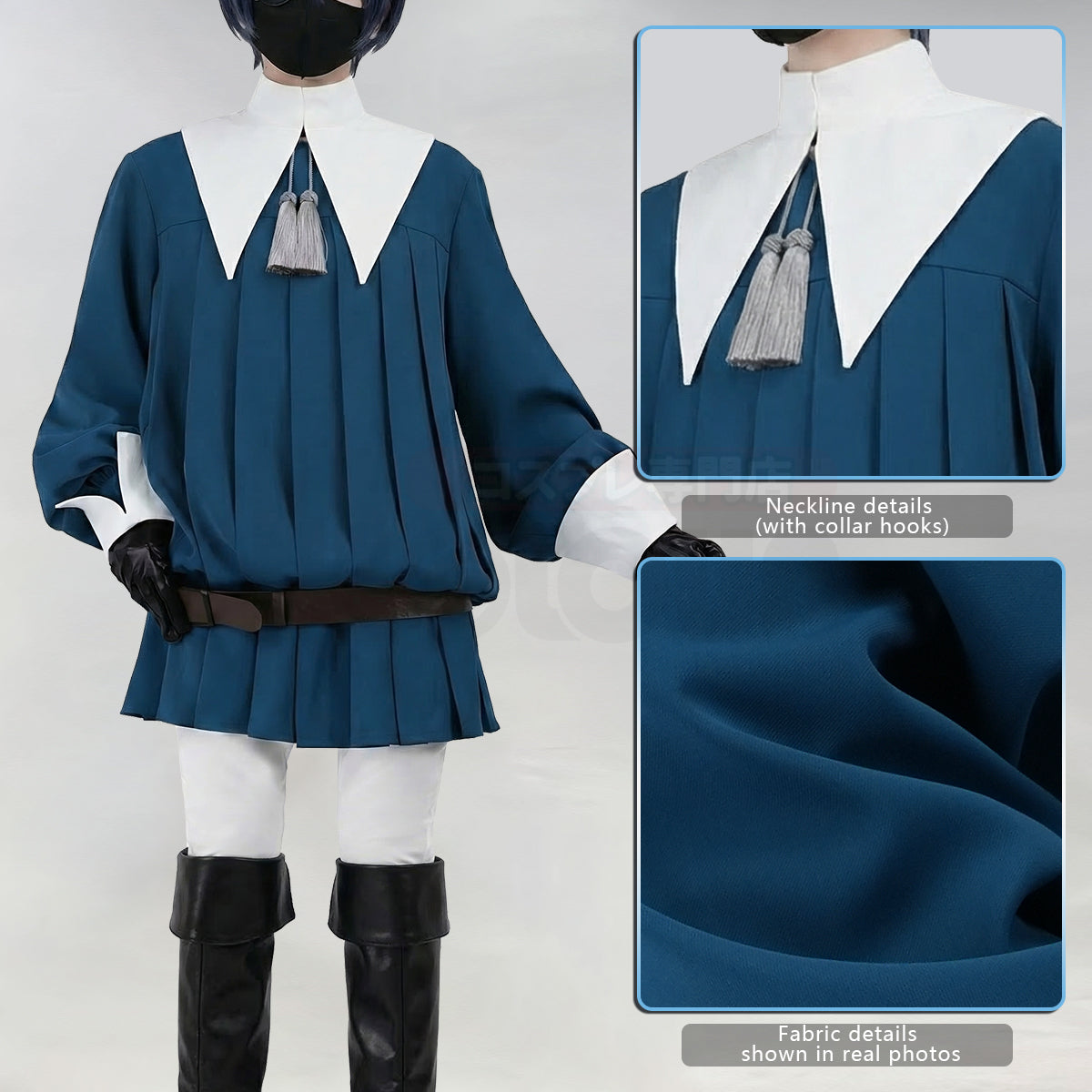 Pre-sale YOO Anime Ciel Phantomhive Fencing Suit Cosplay Costume Blue Outfit Convention Halloween Christmas thumbnail 3