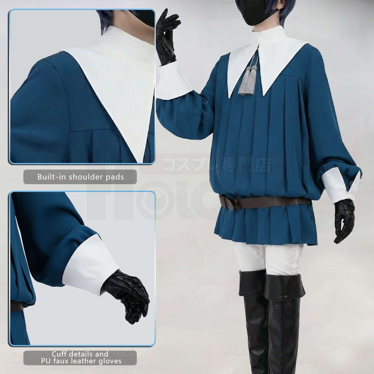 Pre-sale YOO Anime Ciel Phantomhive Fencing Suit Cosplay Costume Blue Outfit Convention Halloween Christmas thumbnail 4