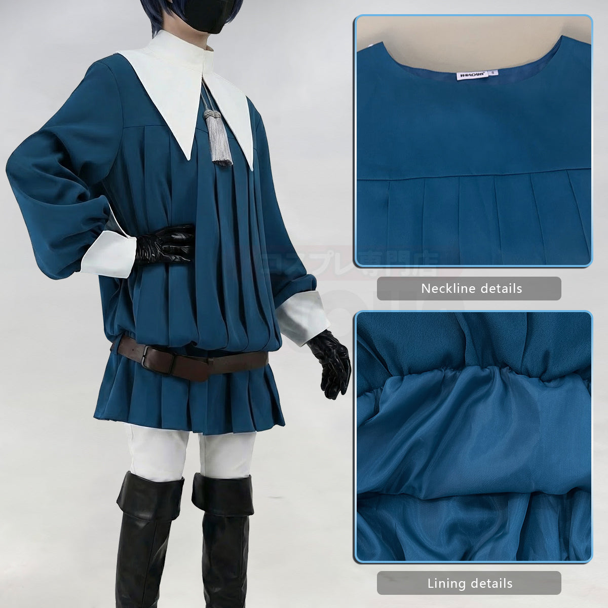 Pre-sale YOO Anime Ciel Phantomhive Fencing Suit Cosplay Costume Blue Outfit Convention Halloween Christmas thumbnail 5