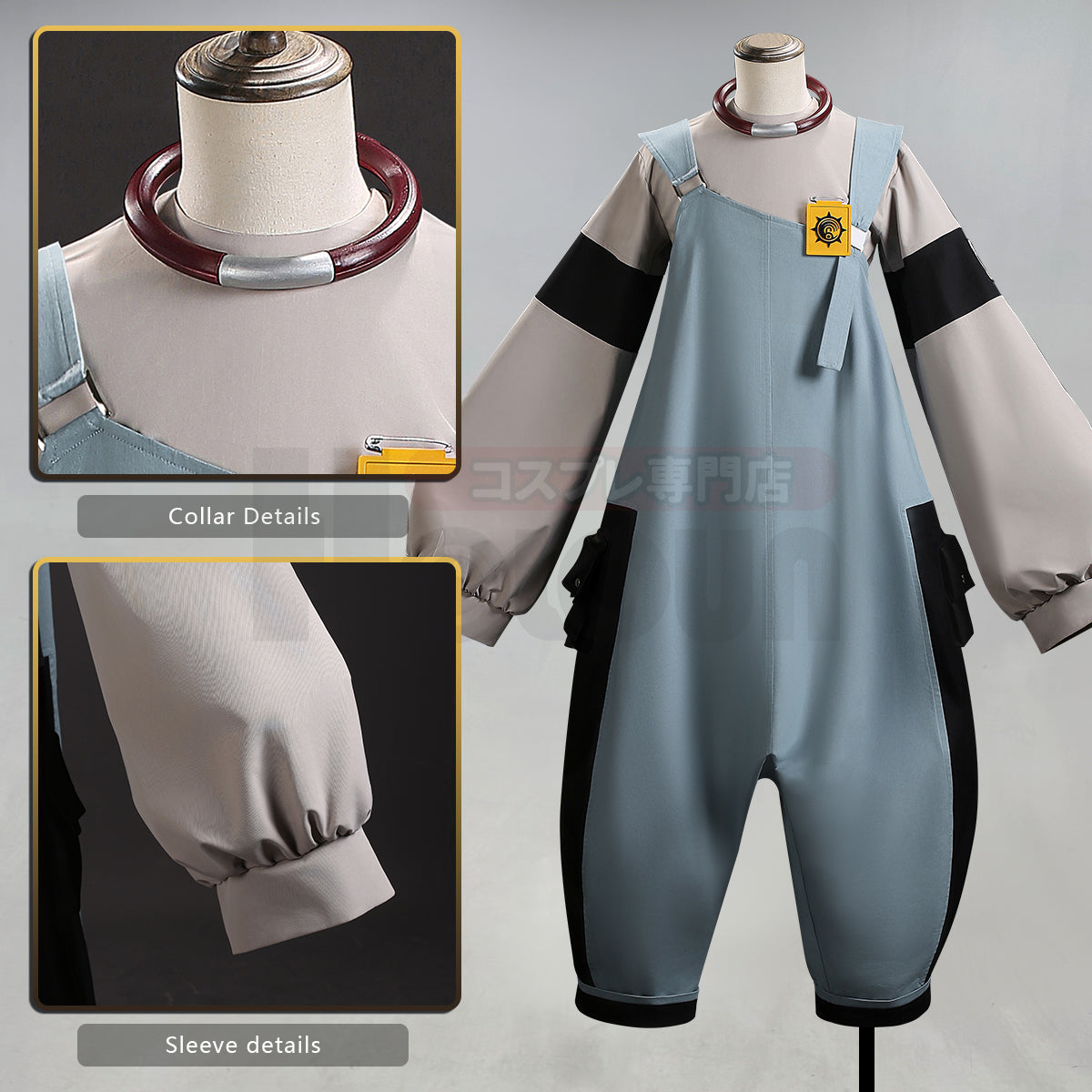 Pre-sale YOO Gachiakuta Anime Dear Santa Cosplay Costume Overalls Jumpsuit Badge Choker Convention Halloween Christmas thumbnail 3