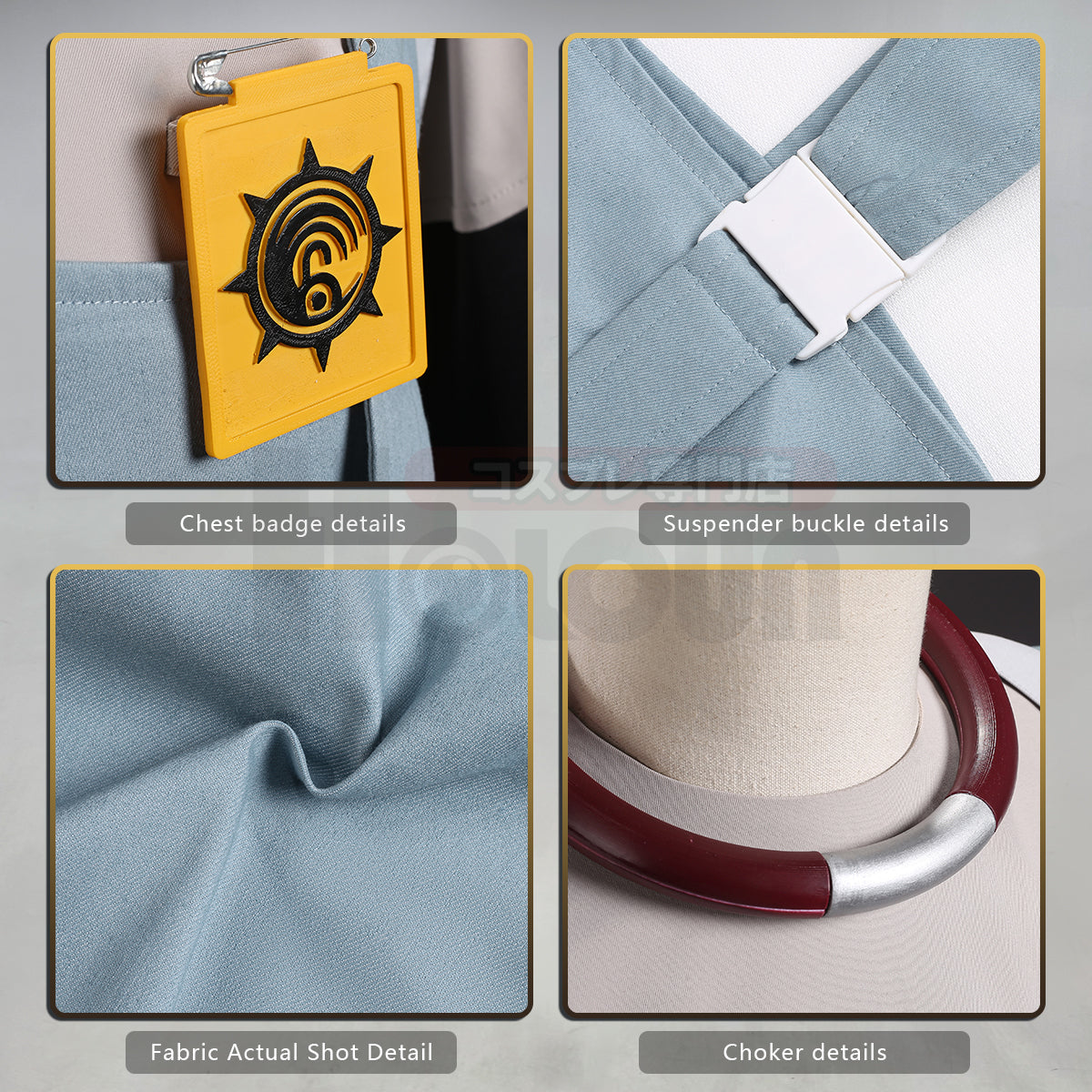 Pre-sale YOO Gachiakuta Anime Dear Santa Cosplay Costume Overalls Jumpsuit Badge Choker Convention Halloween Christmas thumbnail 5