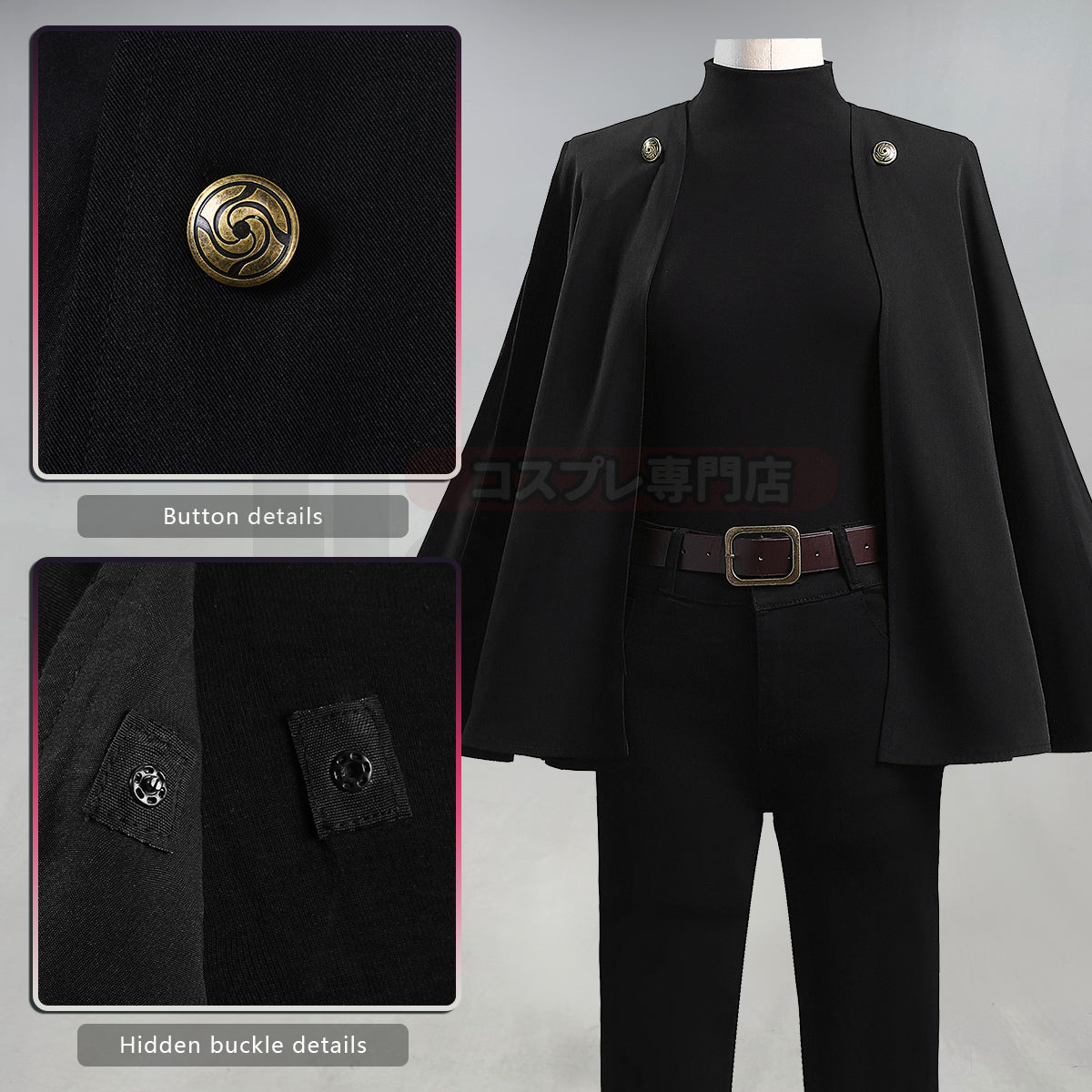 Pre-sale YOO Jujutsu JJK Anime Zenin Maki Cosplay Costume Convention Halloween Christmas Cloak Top Pants Belt thumbnail 3