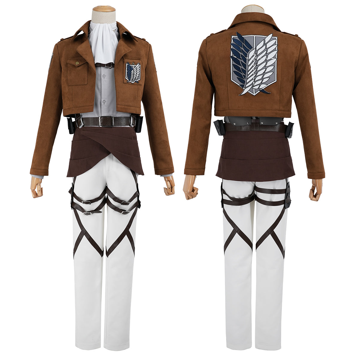 Pre-sale YOO Anime Levi Ackerman Eren Jaeger Cosplay Costume Embroidery Jacket T-shirt Pants Belt Convention Halloween Christmas thumbnail 13