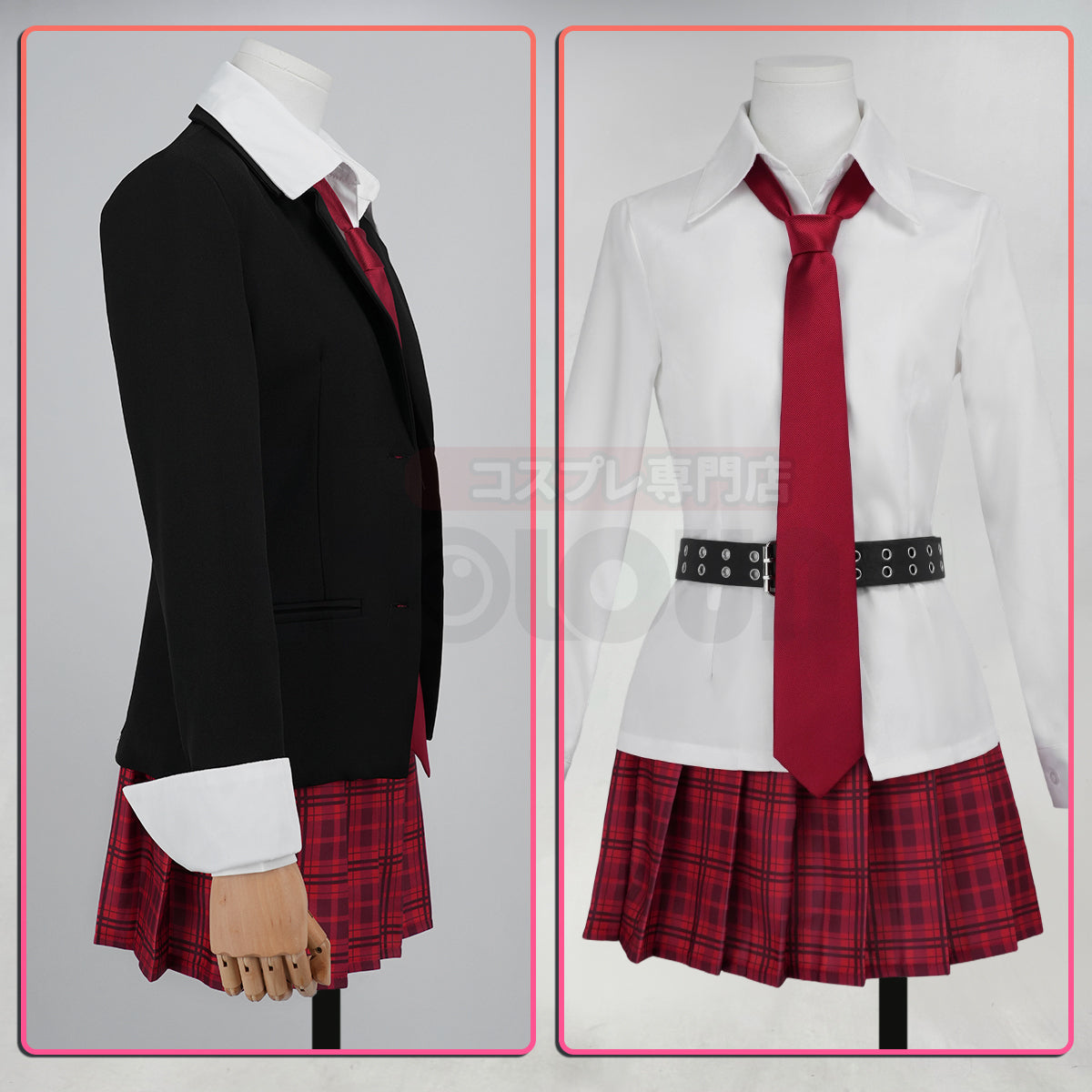 YOO Shugo Chara Anime Hinamori Amu Cosplay Costume Convention Halloween Christmas Suit Skirt Shirt Tie Belt Daily Wear thumbnail 11