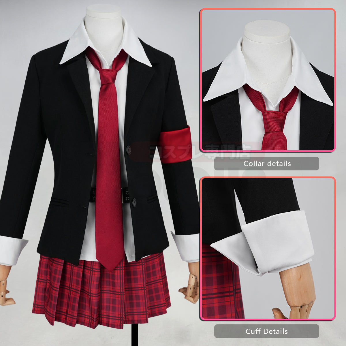 YOO Shugo Chara Anime Hinamori Amu Cosplay Costume Convention Halloween Christmas Suit Skirt Shirt Tie Belt Daily Wear thumbnail 7