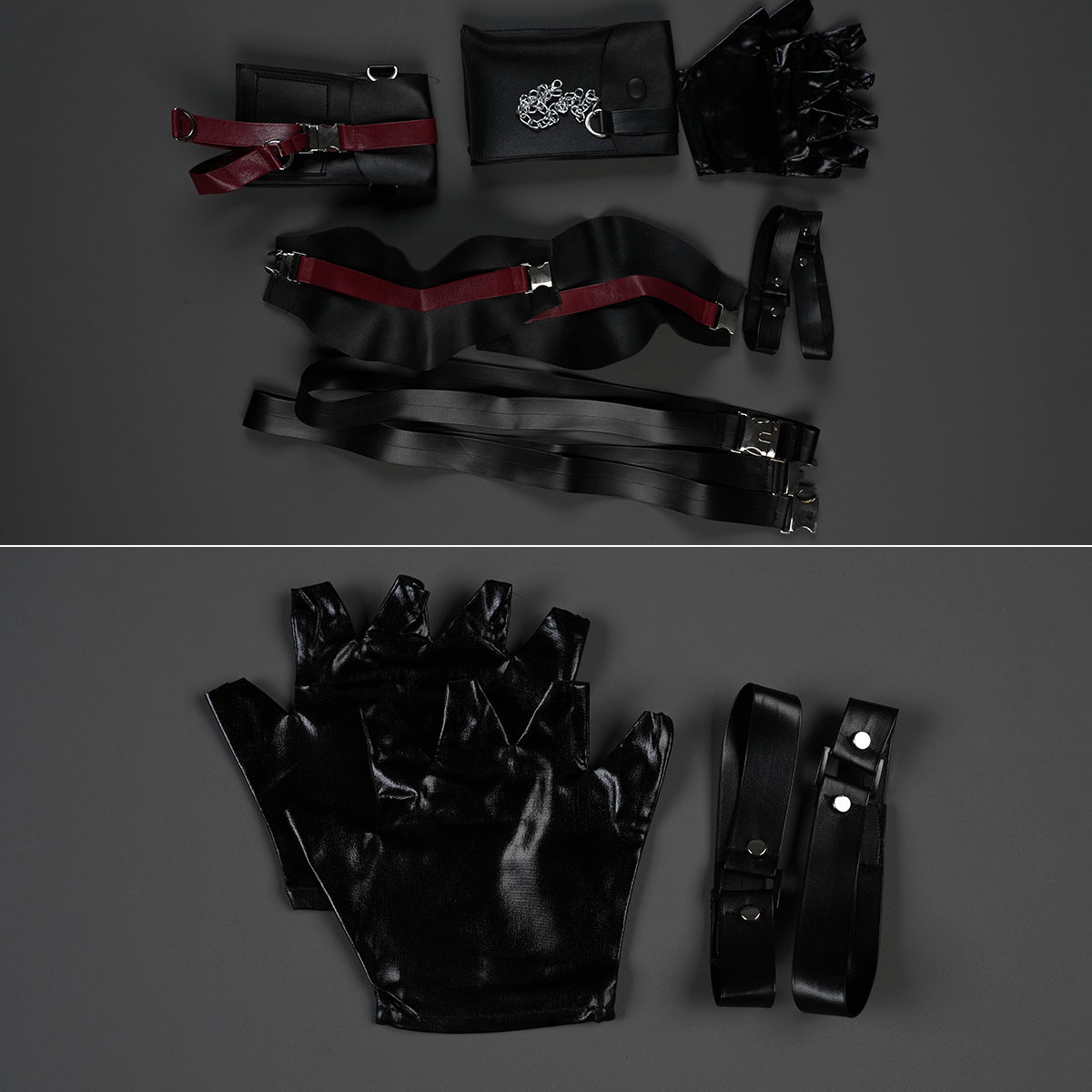 YOO Love and Deepspace Game Female Cosplay Costume Faux Leather Vest Shirt Pants Convention Halloween Christmas thumbnail 14