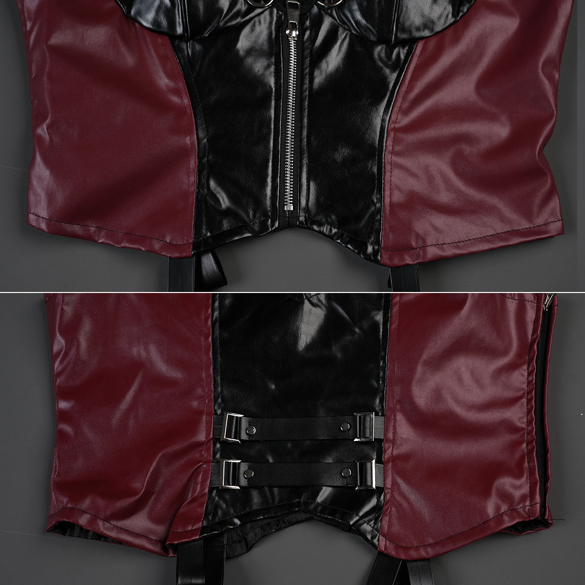 YOO Love and Deepspace Game Female Cosplay Costume Faux Leather Vest Shirt Pants Convention Halloween Christmas thumbnail 7