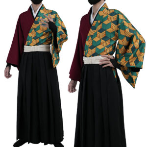 YOO Anime Tomioka Giyuu Cosplay Costume Wig Haori Top Pants Convention Halloween Christmas