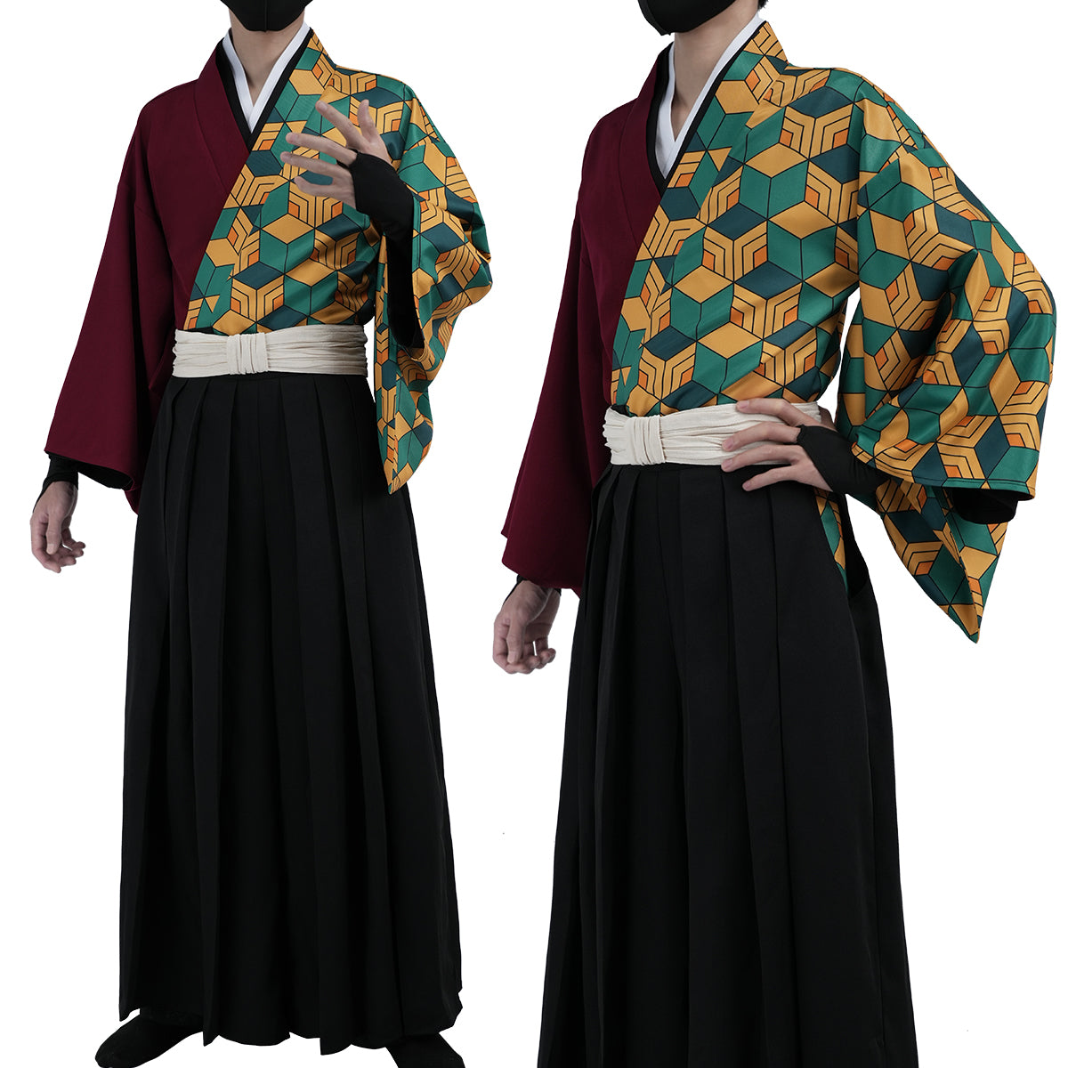 YOO Anime Tomioka Giyuu Cosplay Costume Wig Haori Top Pants Convention Halloween Christmas