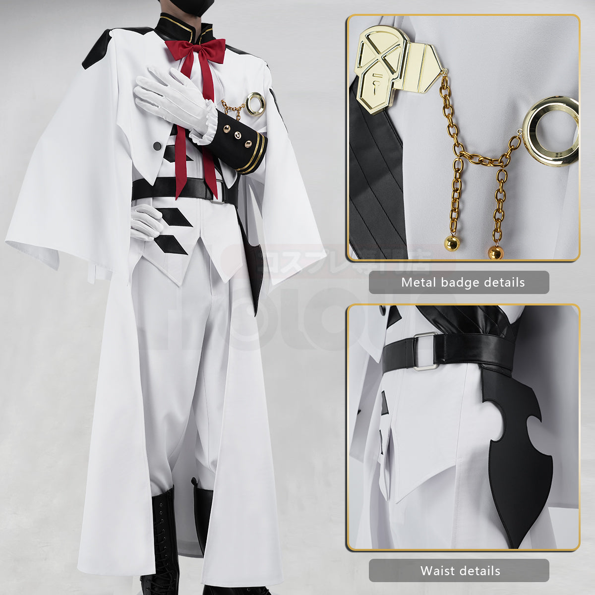 Pre-sale YOO Seraph Of The End Anime Ferid Bathory Cosplay Costume Faux Leather Coat Pants Gloves Convention Halloween Christmas thumbnail 6