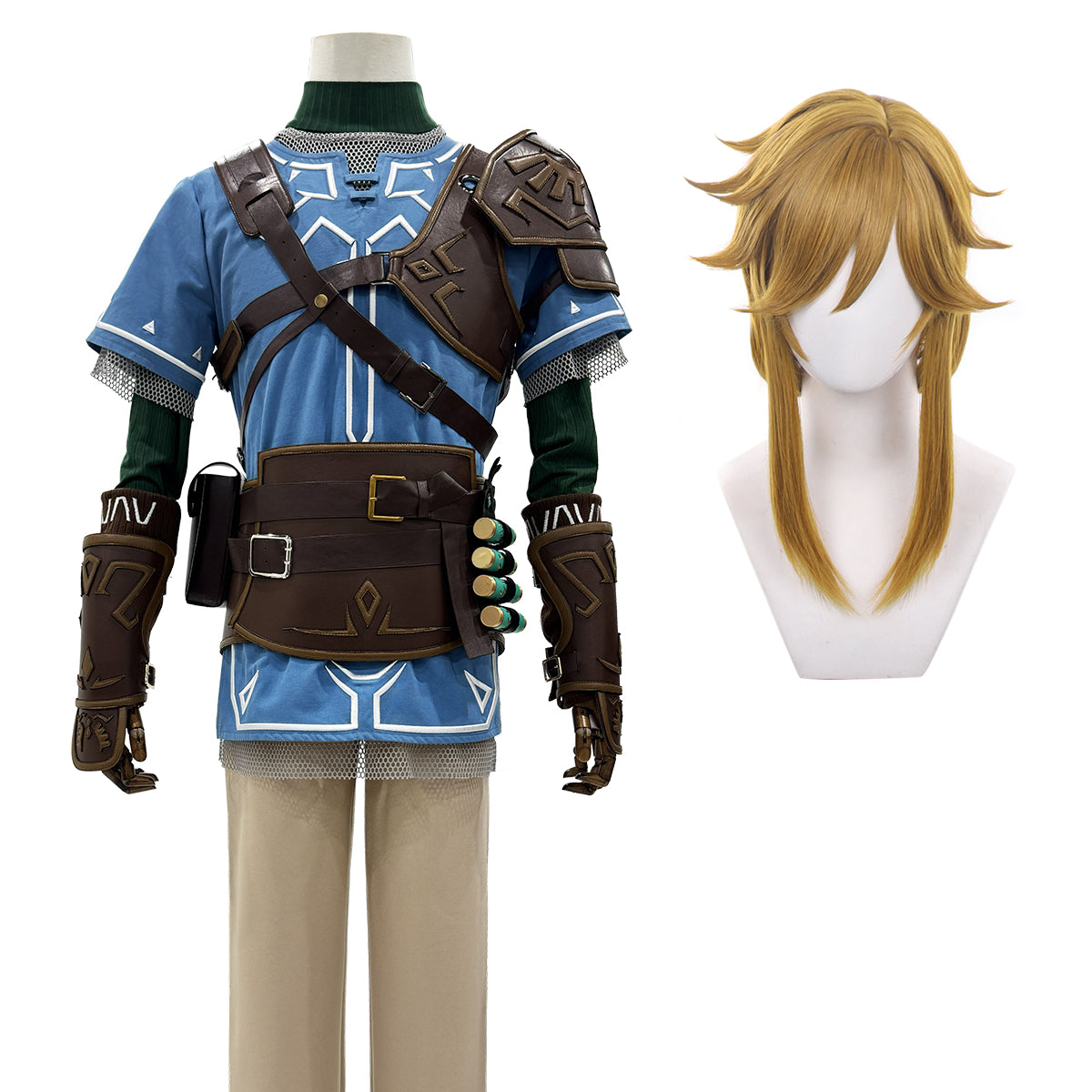 YOO Game Link Cosplay Costume Wig Faux Leather Accessories Top Pants Halloween Christmas Convention Gift thumbnail 3