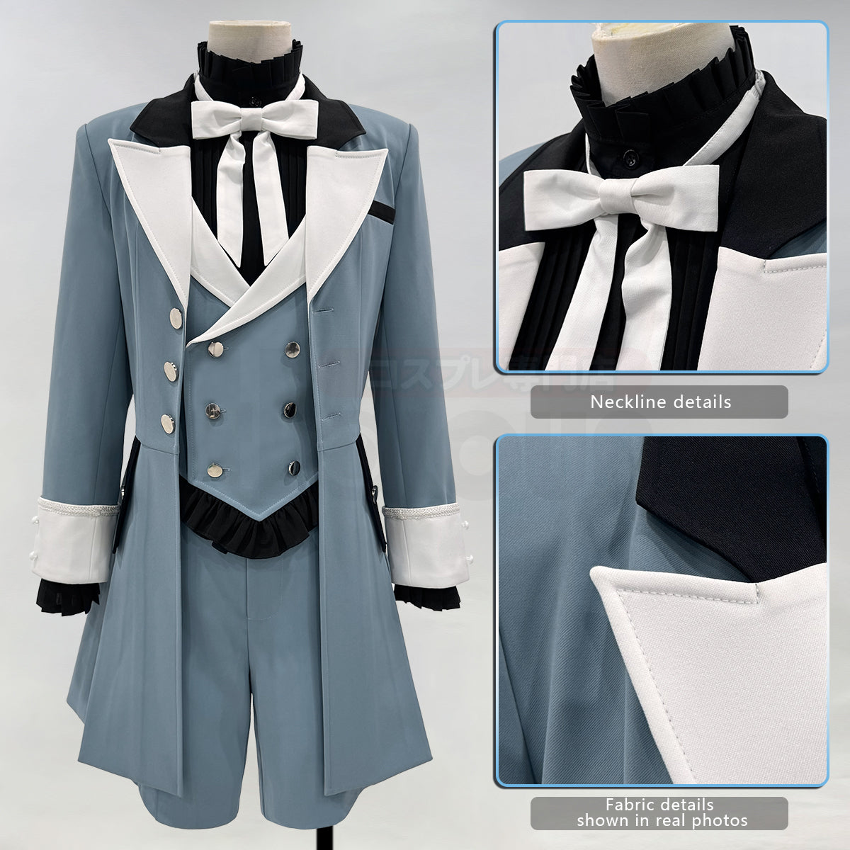 YOO Anime Ciel Phantomhive Brother Cosplay Costume Coat Shorts Shirt Vest Animation Convention Halloween Christmas thumbnail 4