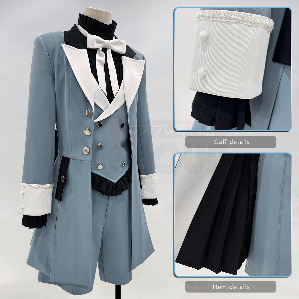 YOO Anime Ciel Phantomhive Brother Cosplay Costume Coat Shorts Shirt Vest Animation Convention Halloween Christmas thumbnail 6