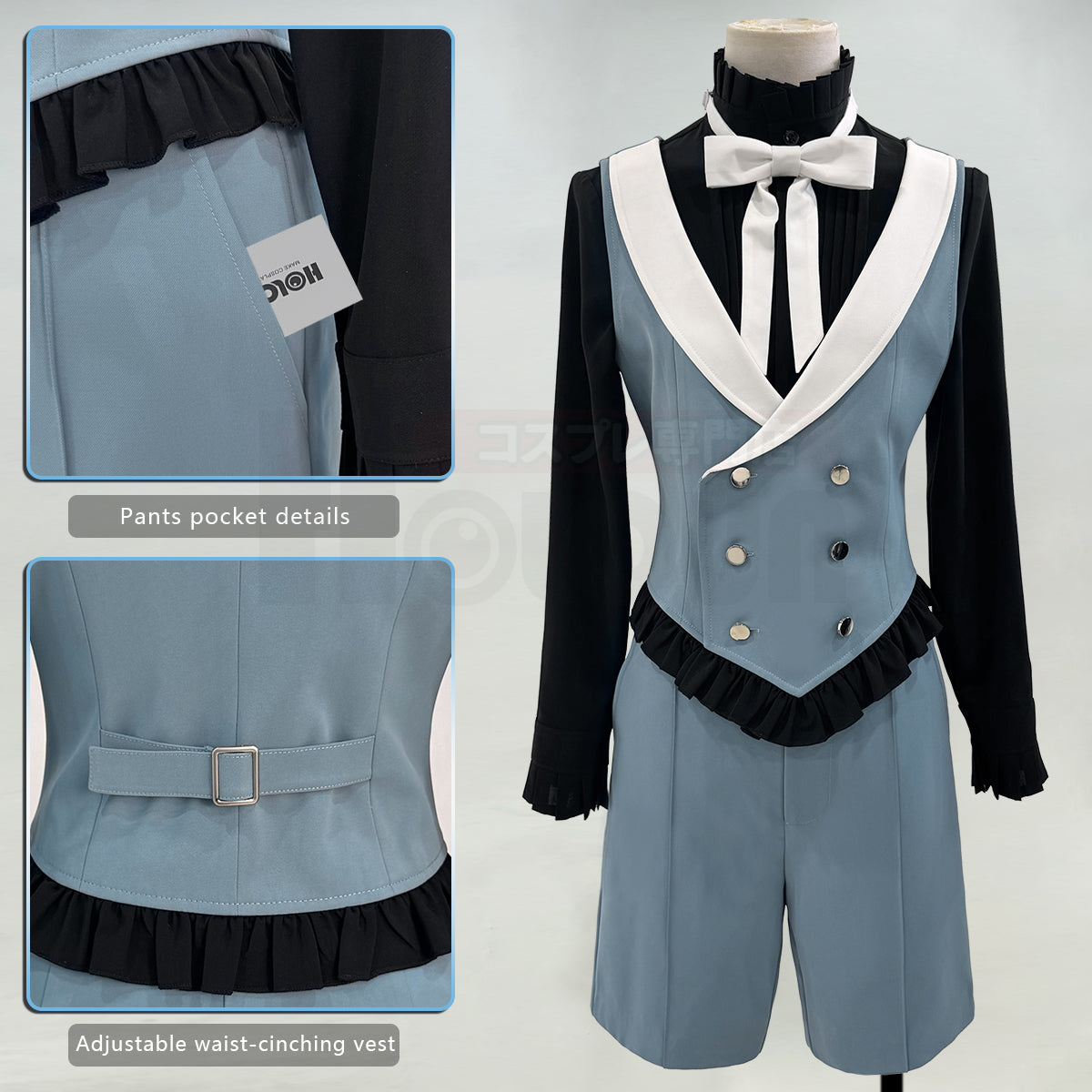 YOO Anime Ciel Phantomhive Brother Cosplay Costume Coat Shorts Shirt Vest Animation Convention Halloween Christmas thumbnail 7