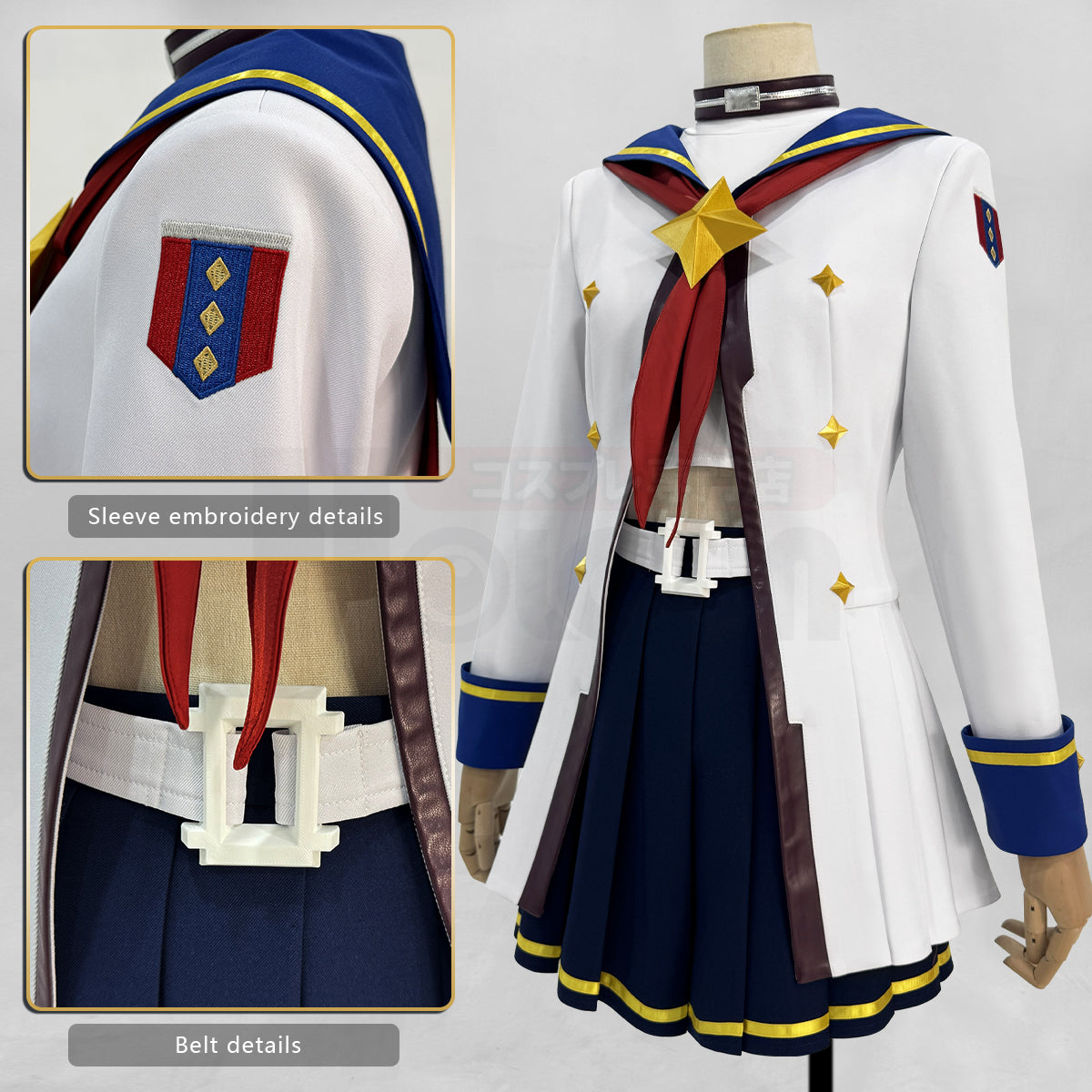 YOO Derby Game Oguri Cap Cosplay Costume Halloween Convention Christmas Coat Skirt Top Belt thumbnail 5