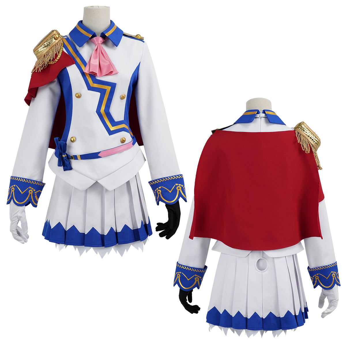 Pre-sale YOO Derby Game Tokai Teio Cosplay Costume Halloween Convention Christmas Red Shawl JK Skirt Gloves Gift thumbnail 2