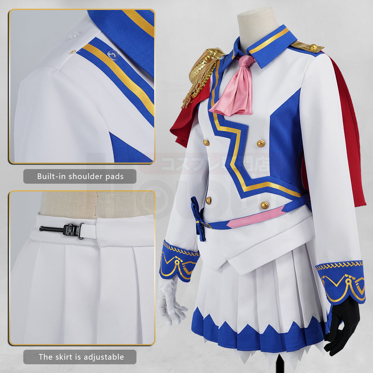 Pre-sale YOO Derby Game Tokai Teio Cosplay Costume Halloween Convention Christmas Red Shawl JK Skirt Gloves Gift thumbnail 5